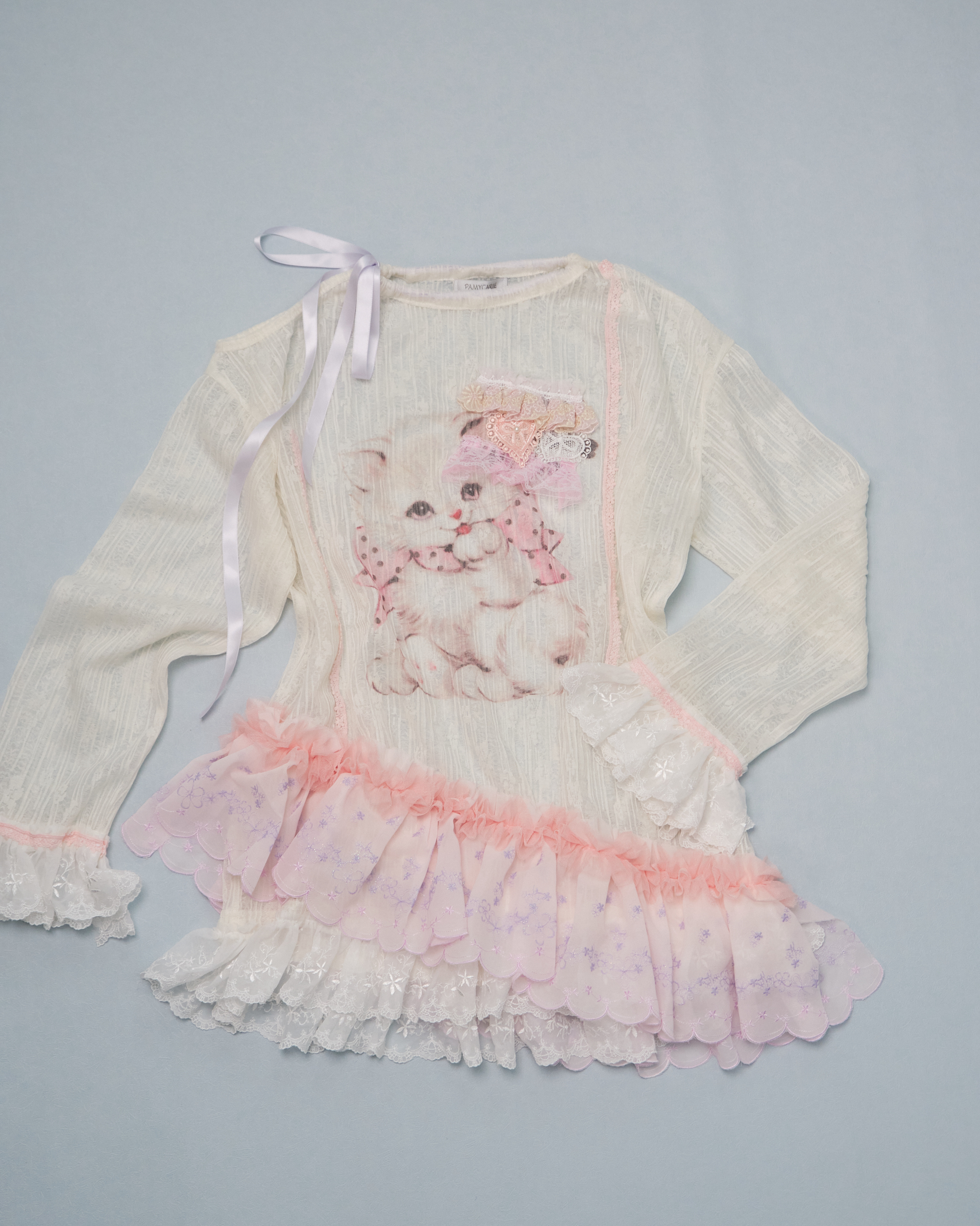 11317 Ruffle Printing Hoddie(Oversize)