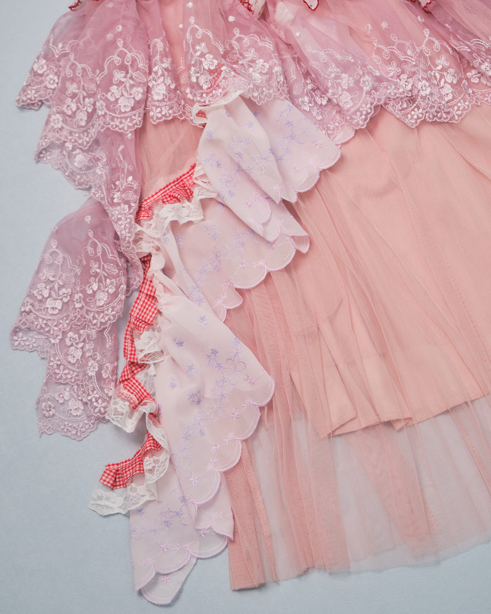 11319 Elegant Layered Elastic Waist Long Skirt