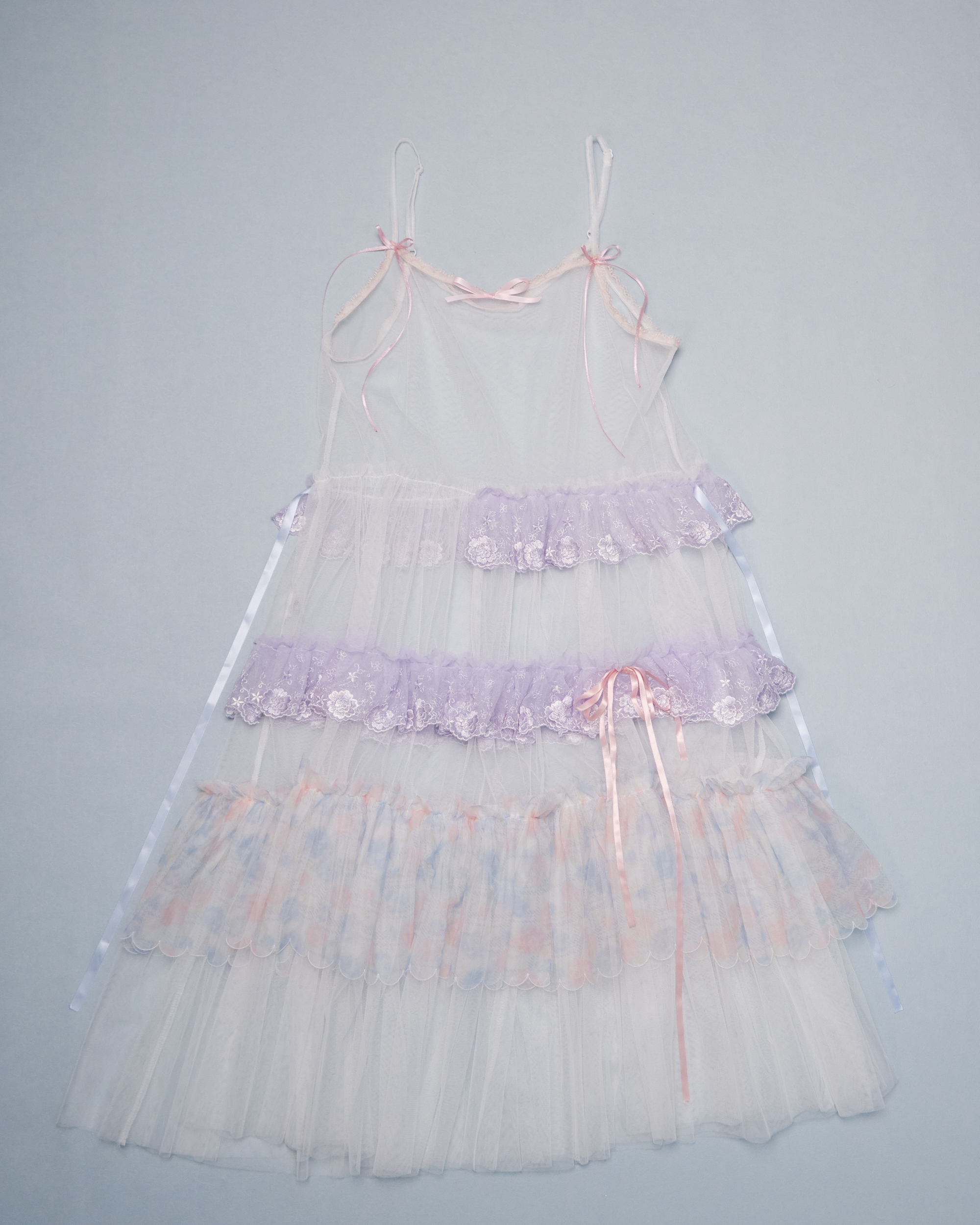 11336 Layered Mesh Outer Dress