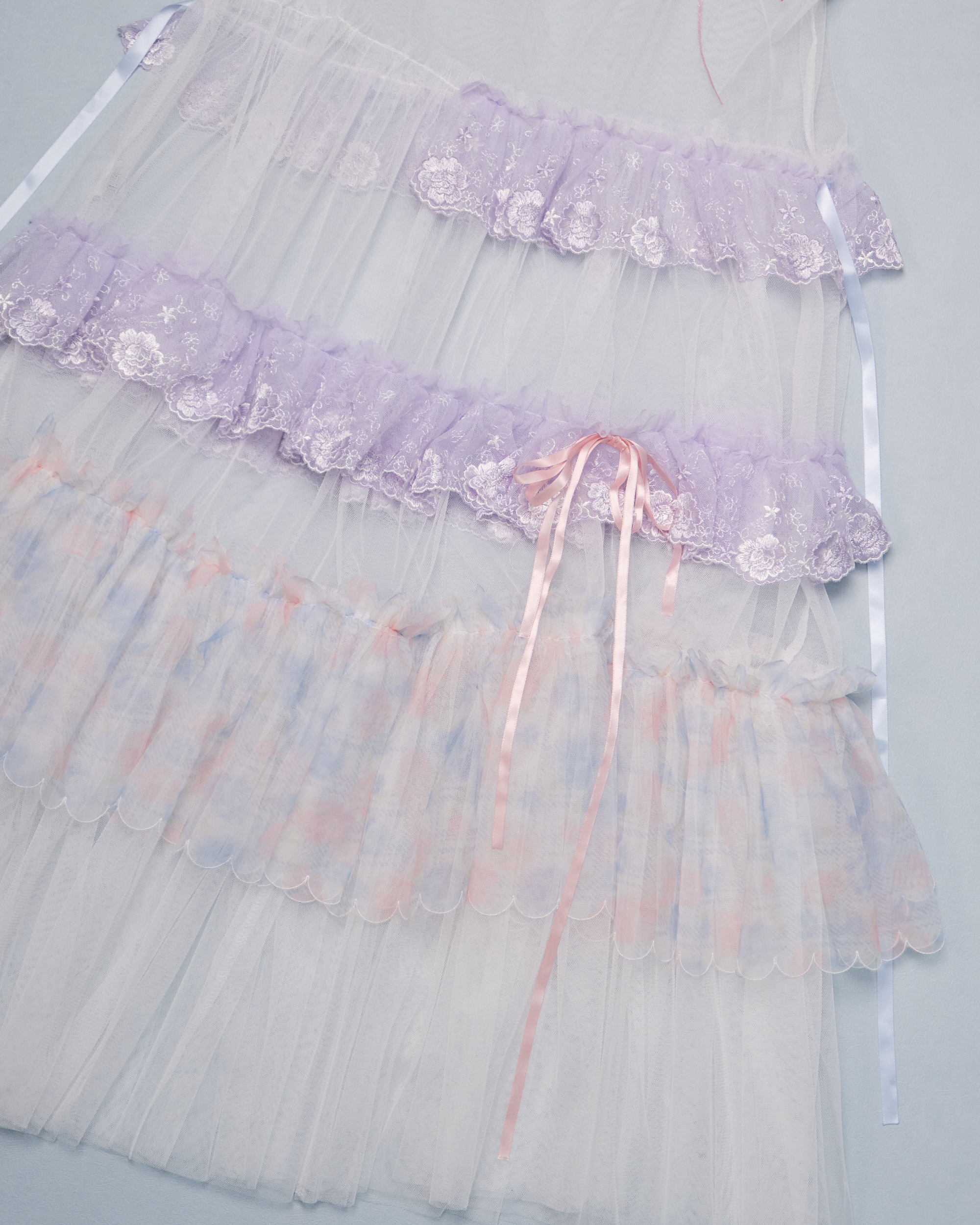 11336 Layered Mesh Outer Dress