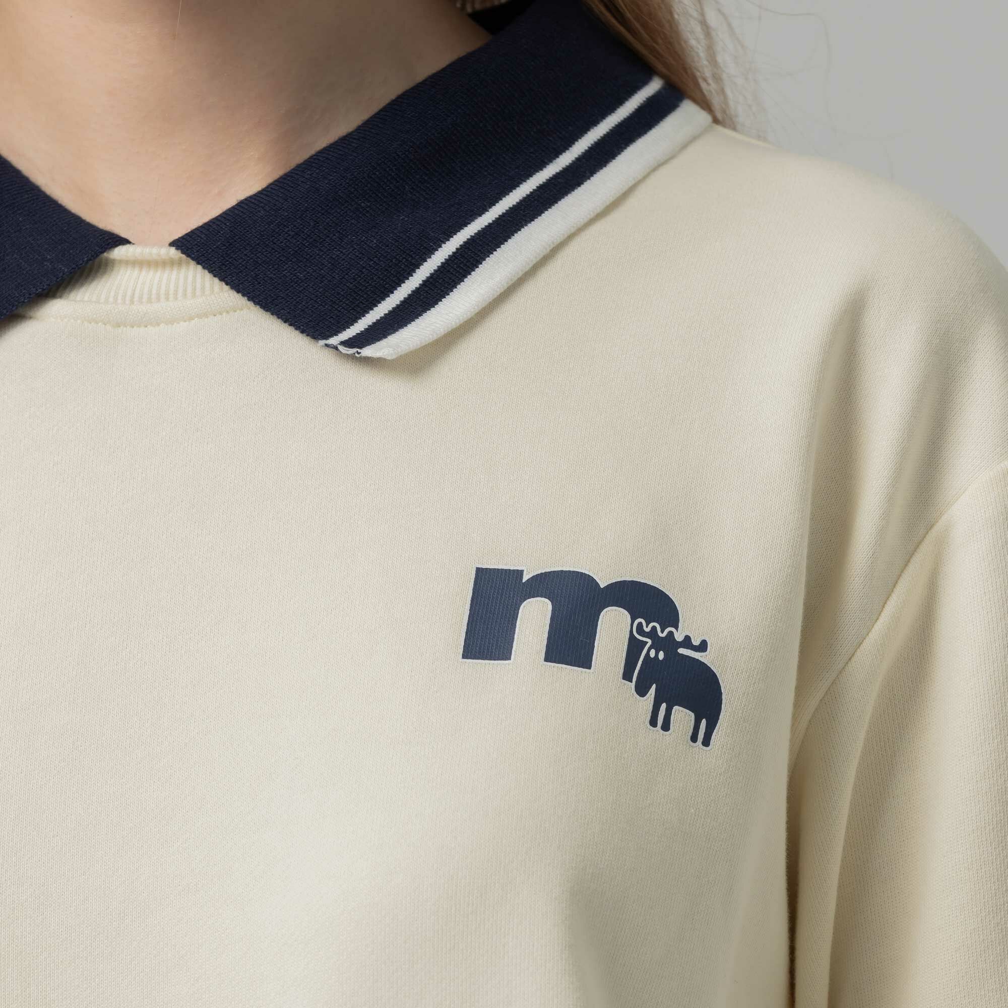 moz Sweden moose 100% cotton college style POLO long T