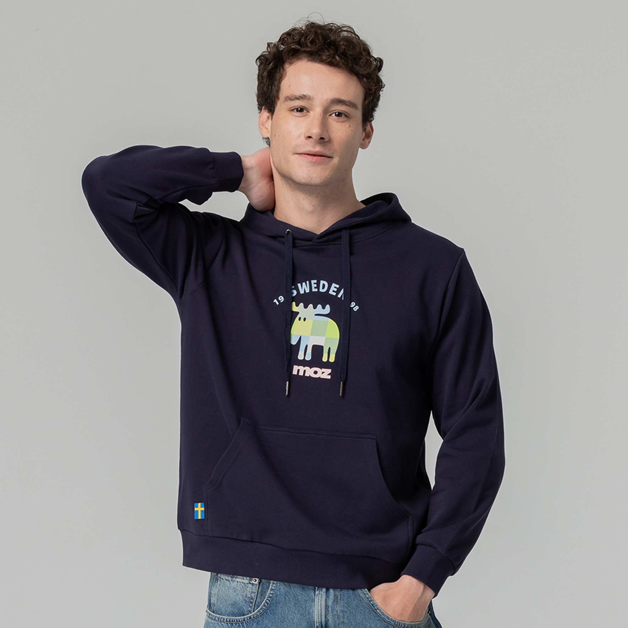 moz Sweden circular plaid moose 100% cotton hat T