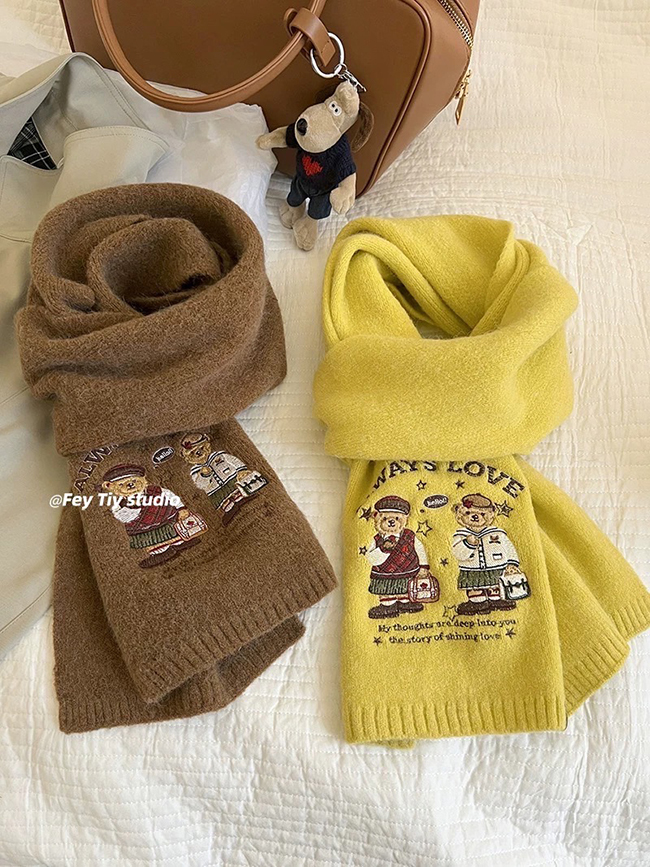 暖暖冬日熊熊圍巾-現貨(售完不補)
