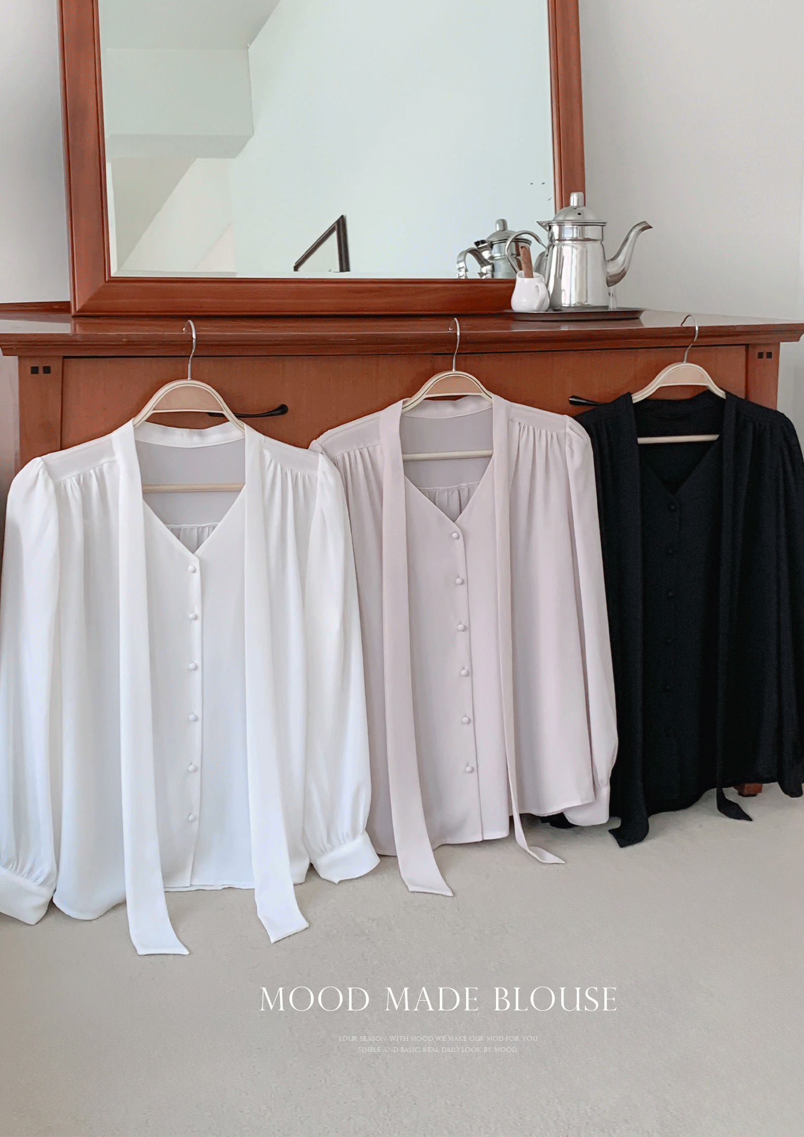 🚀當日出貨 Mood made  │ 3 way 安妮高級雪紡綁帶襯衫 ( 3 colors)