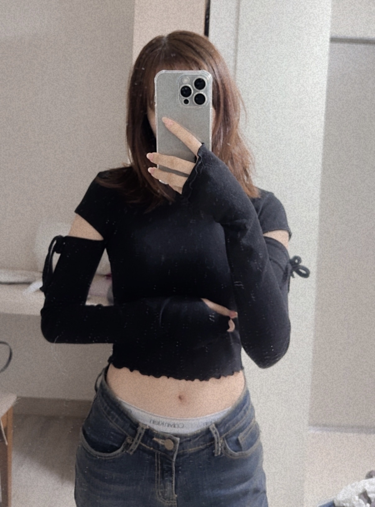 KR RUFFLE TURTLE NECK CROP TOP (2 COLORS)