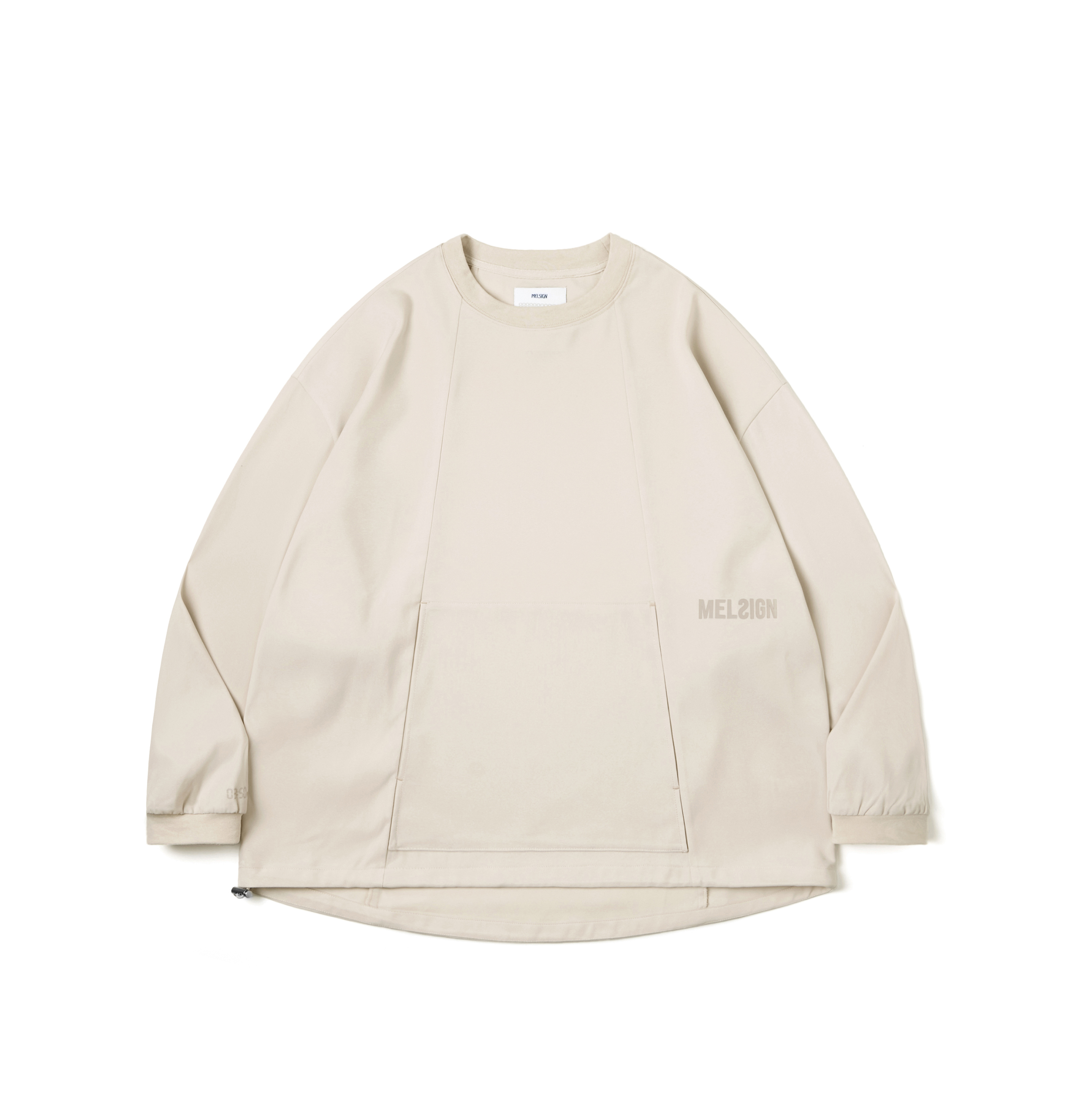 MELSIGN x plain-me -“ASAP” Oversized Tech Crewneck - Beige