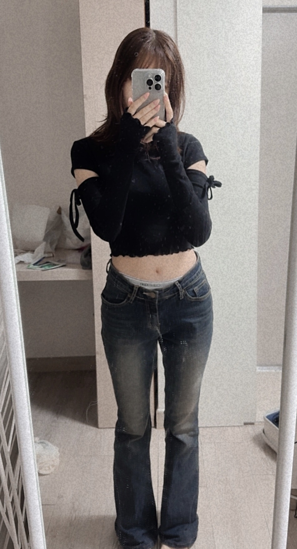 KR RUFFLE TURTLE NECK CROP TOP (2 COLORS)