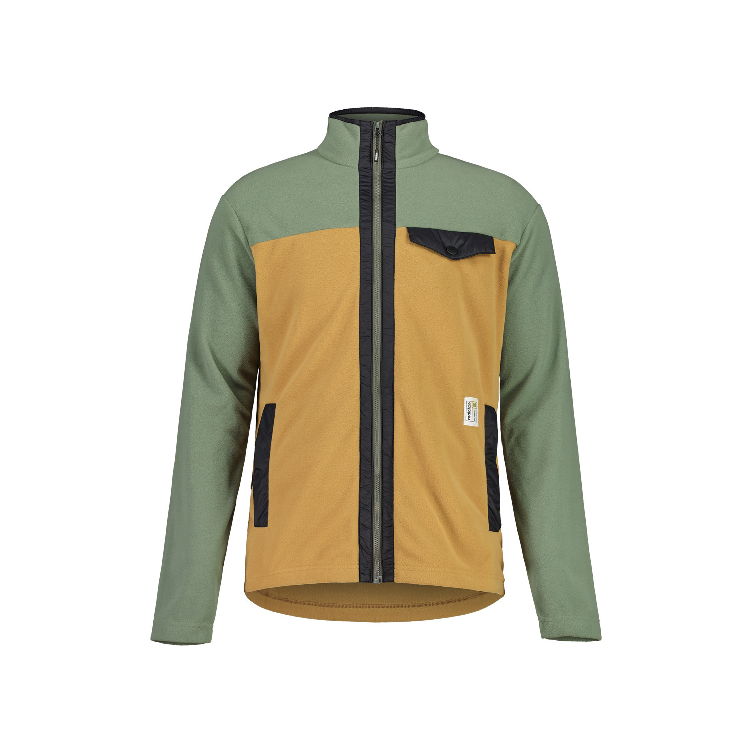 【MALOJA】男Fleece保暖刷毛拚色外套 /24MA38245-[卡其綠]