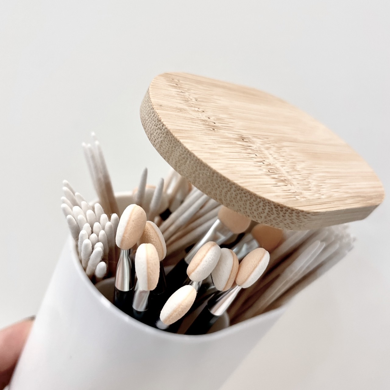 按壓式彈力木紋收納罐