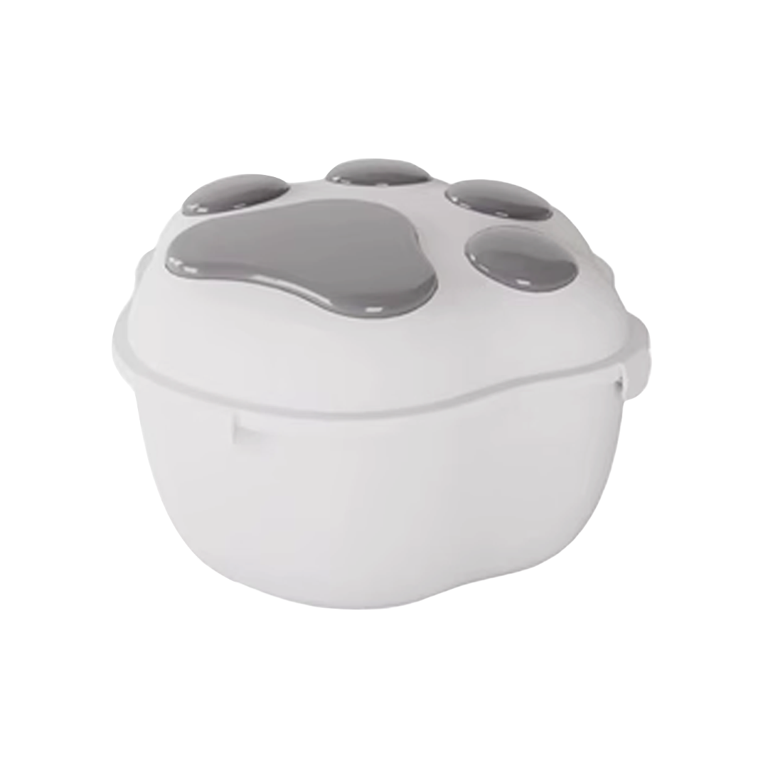 魔力肉球 寵物飼料桶 儲存桶 小貓爪 灰色