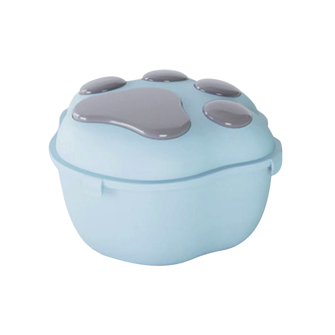 魔力肉球 寵物飼料桶 儲存桶 小貓爪 藍色