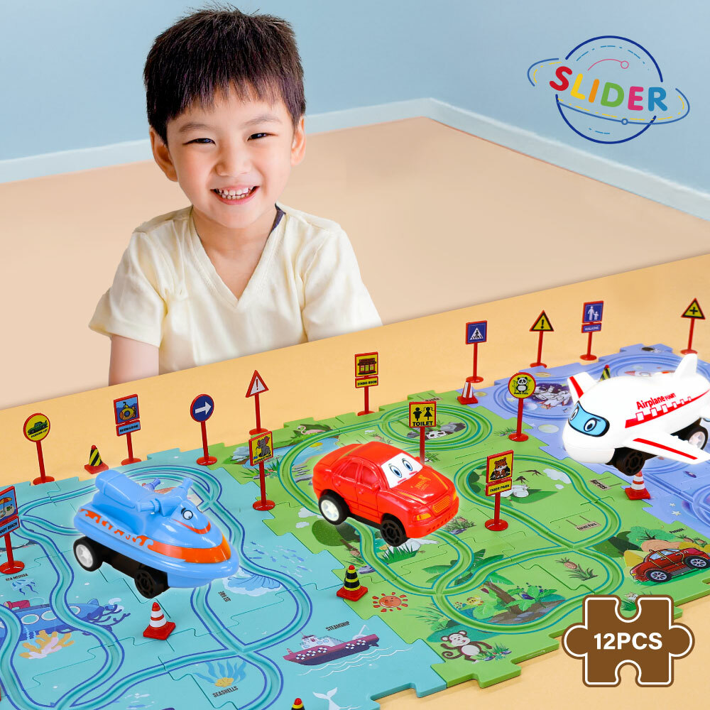 Slider玩具星球   益智拼圖軌道_汽車/飛機