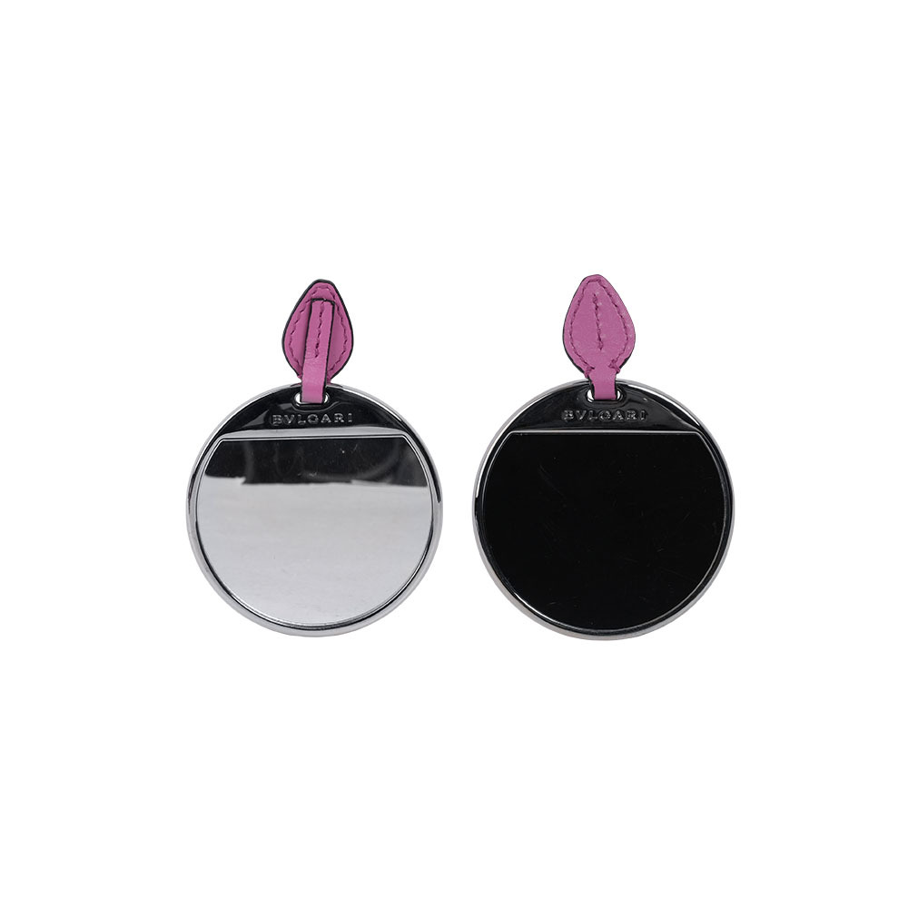 【BVLGARI】Serpenti 琺瑯蛇頭橫版肩背包/手拿包(粉紫色)BG11000002