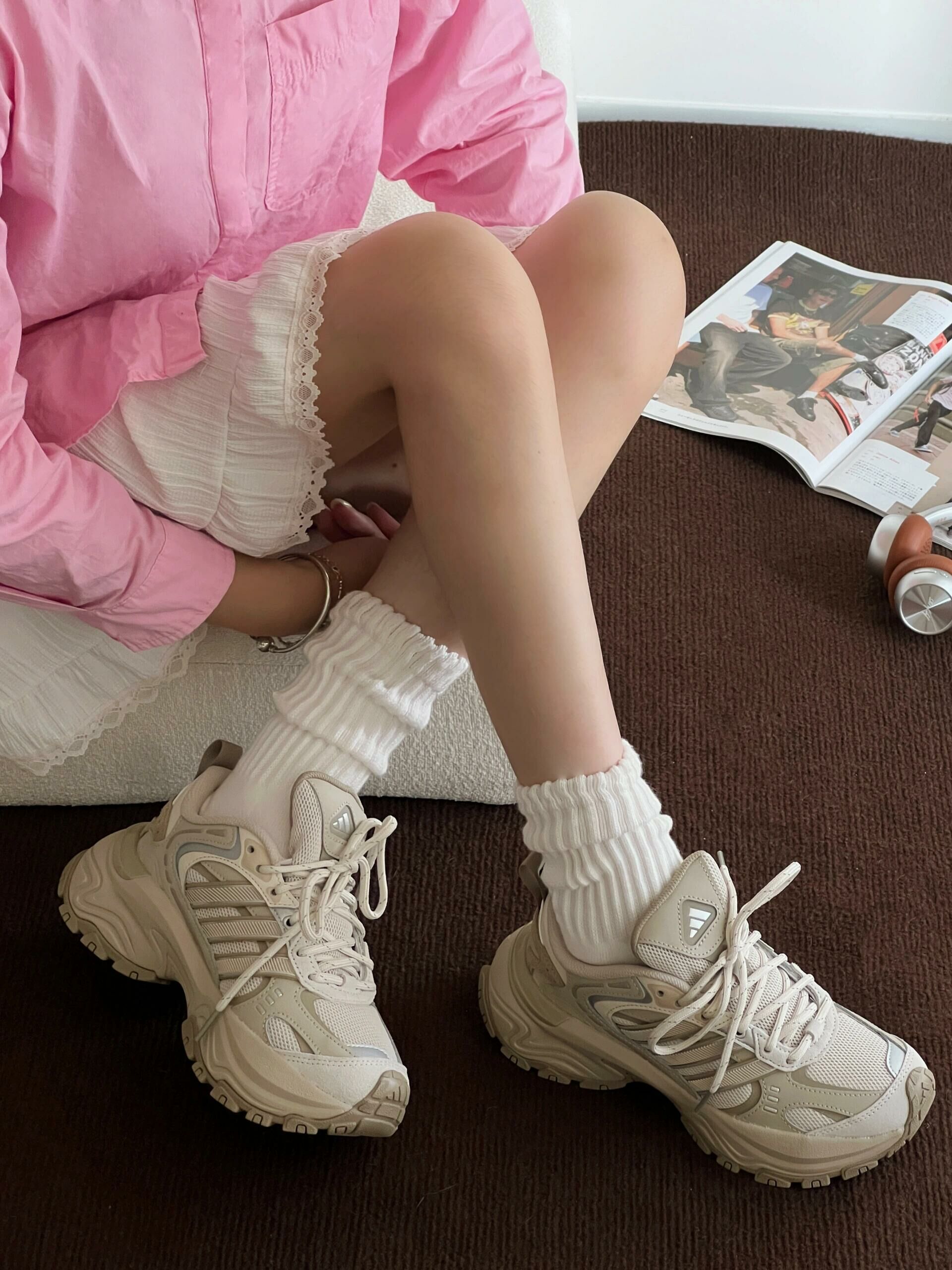 Adidas Shadow Fever 奶茶棕 米色 美拉德 拼接 厚底 復古 老爹鞋 JR8214/預購