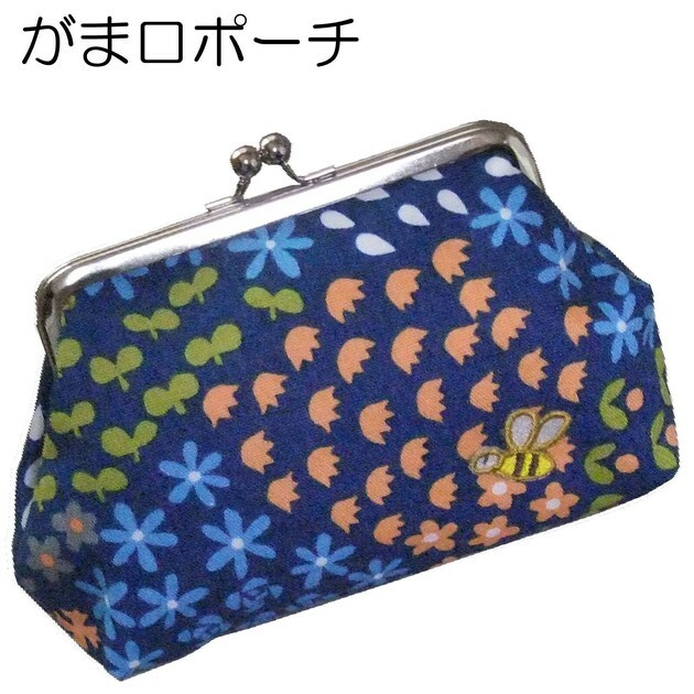 日本 Door Company 北歐風 口金包 零錢包 化妝包 (深藍蜜蜂)