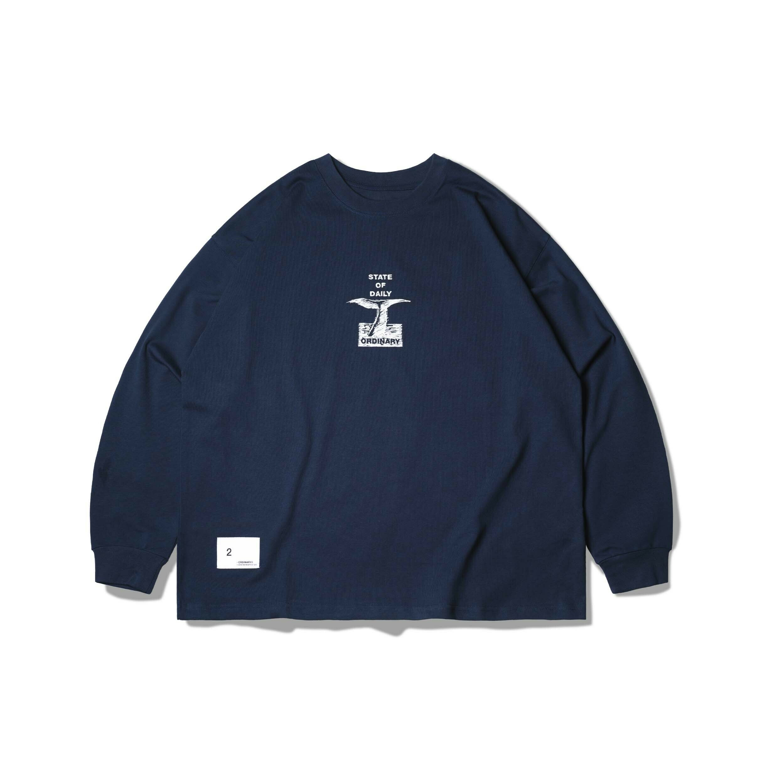ORDINARY 素描鯨魚LOGO長TEE