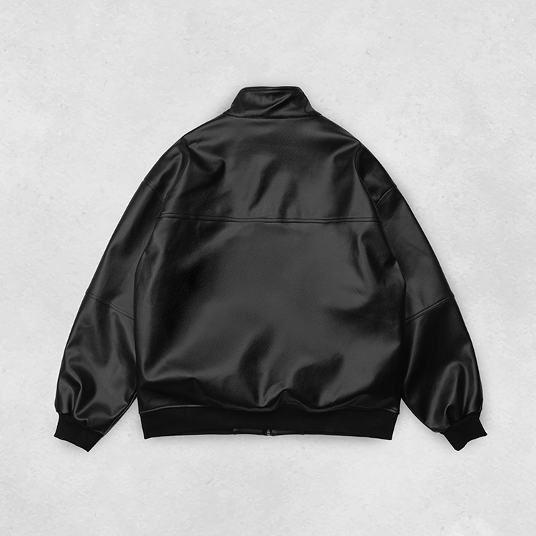 B-SIDE LEATHER HARRINGTON JKT