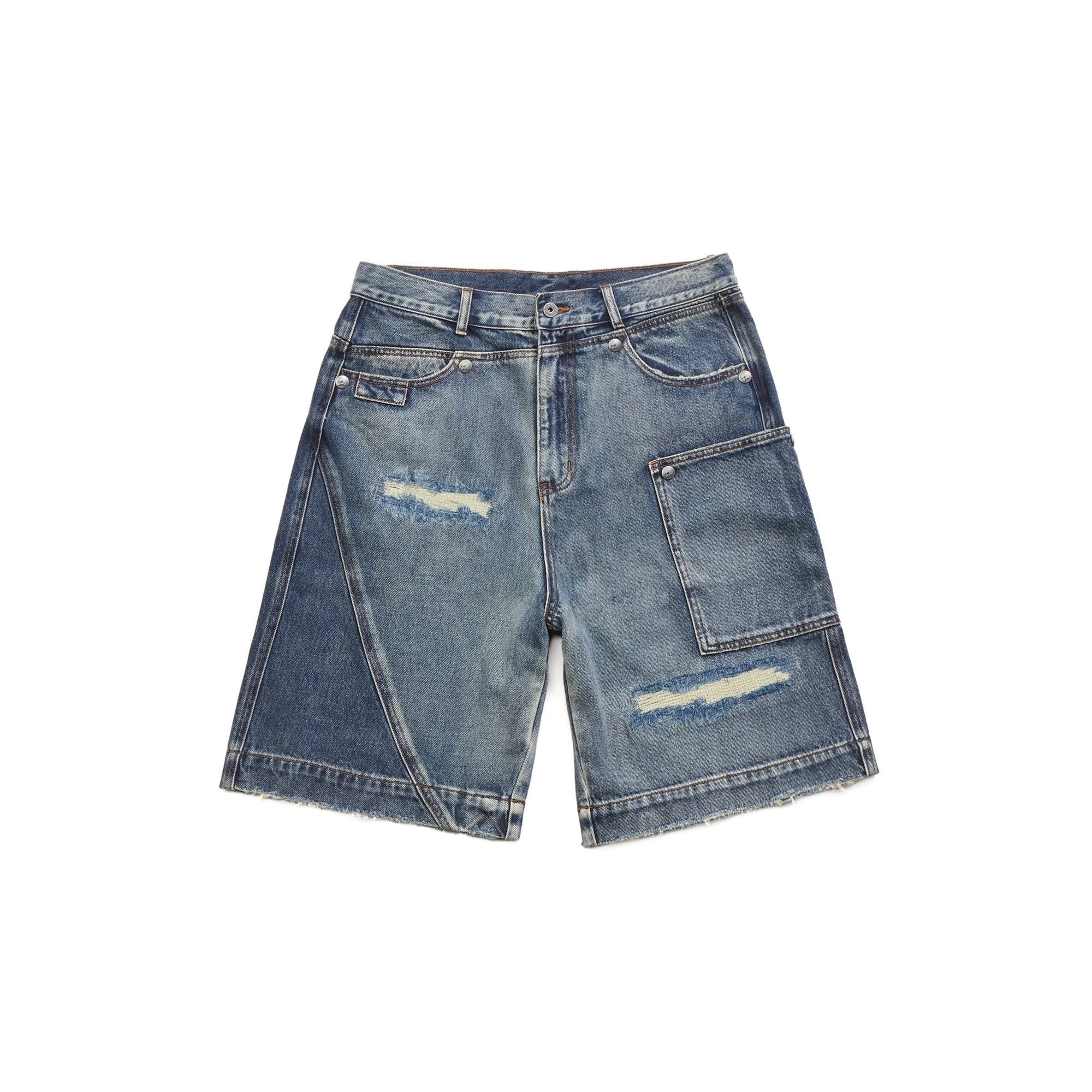 AES Patchwork Detailed Distressed Jorts