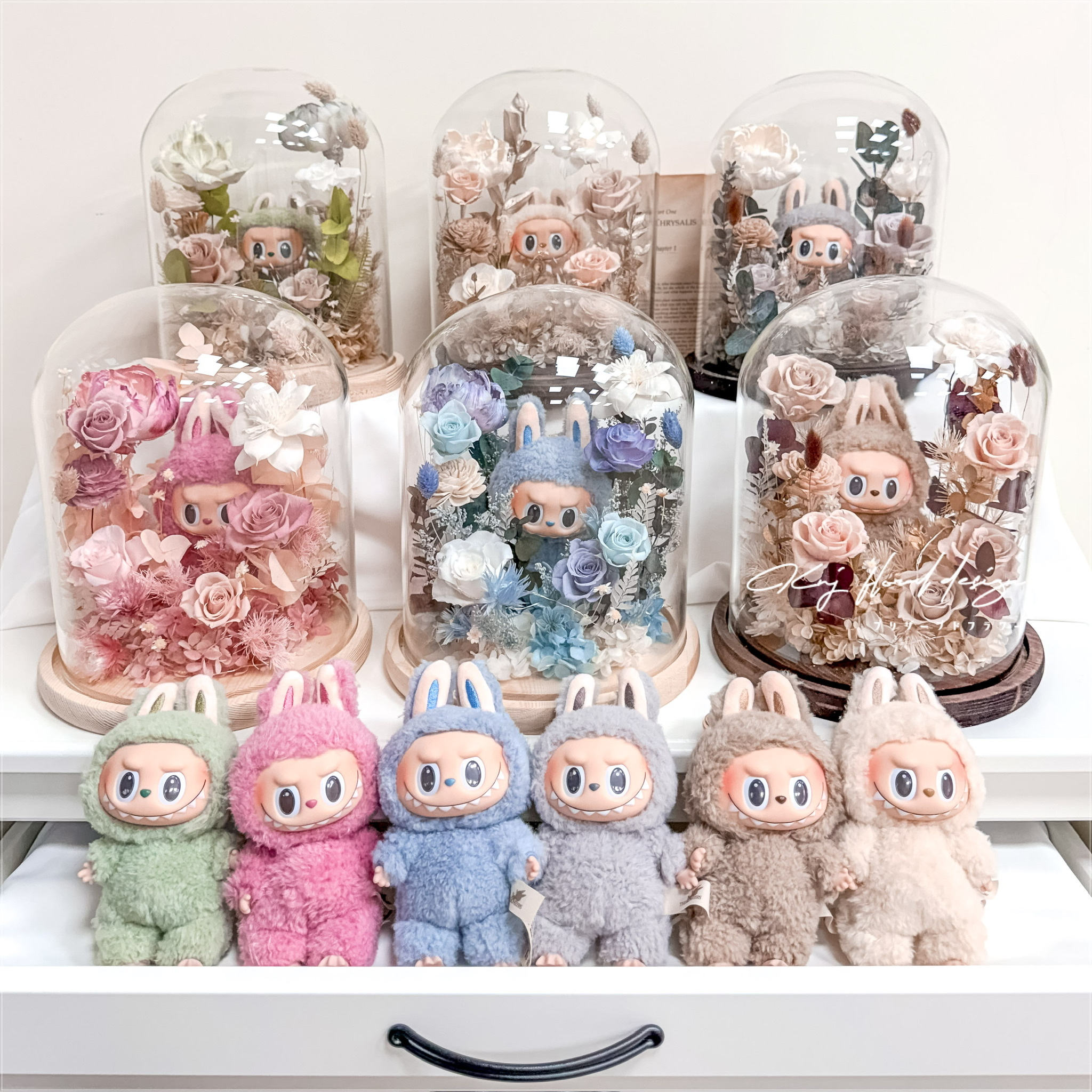 LABUBU永生花玻璃燈盅/L號