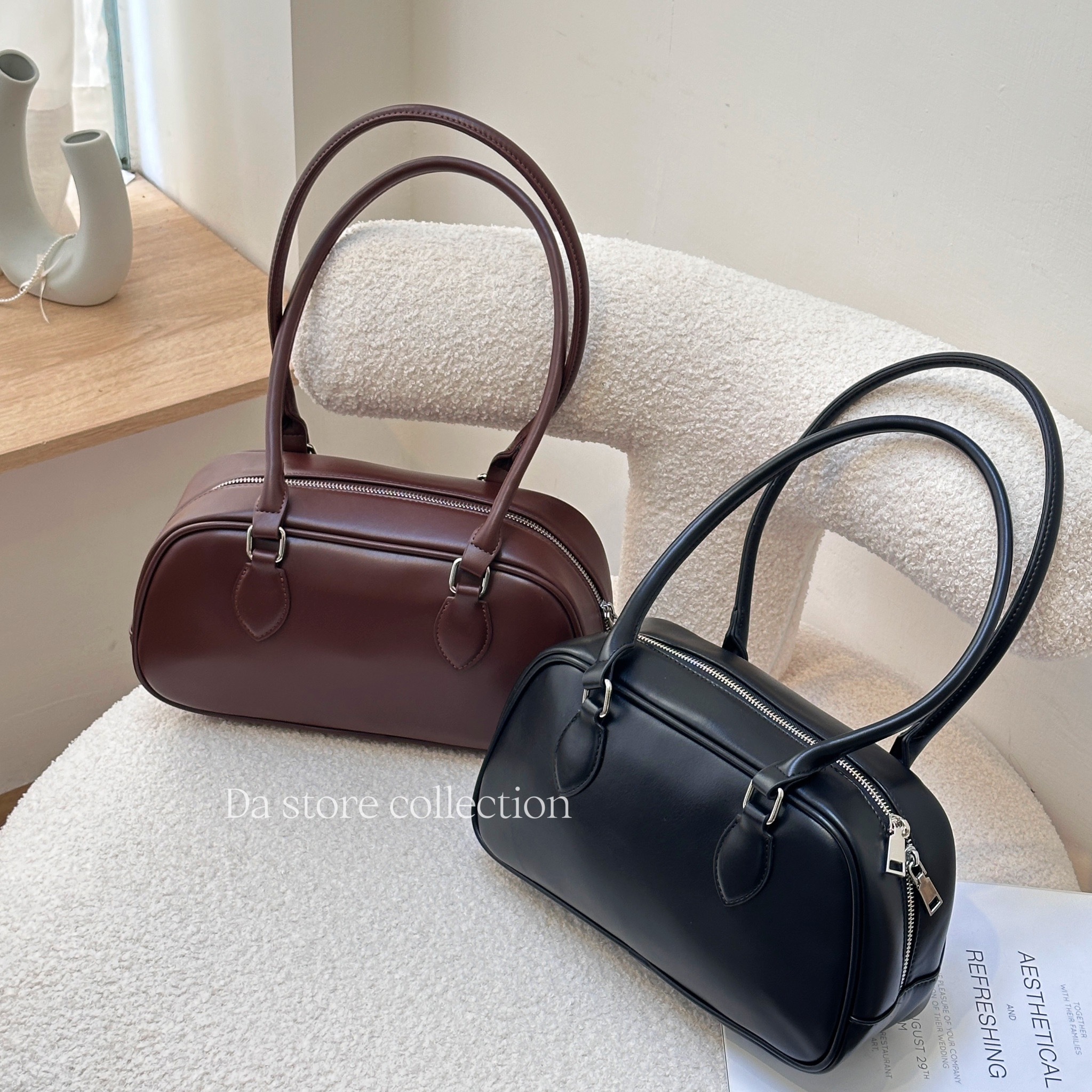 質感復古保齡球包/五色/手提包/肩背包