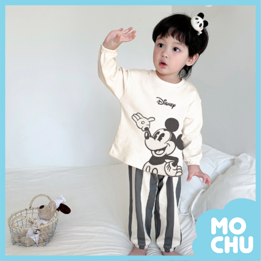 條紋米奇長袖家居服