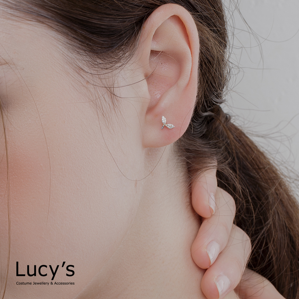 925純銀 晶漾小草 轉珠耳環 (115086)