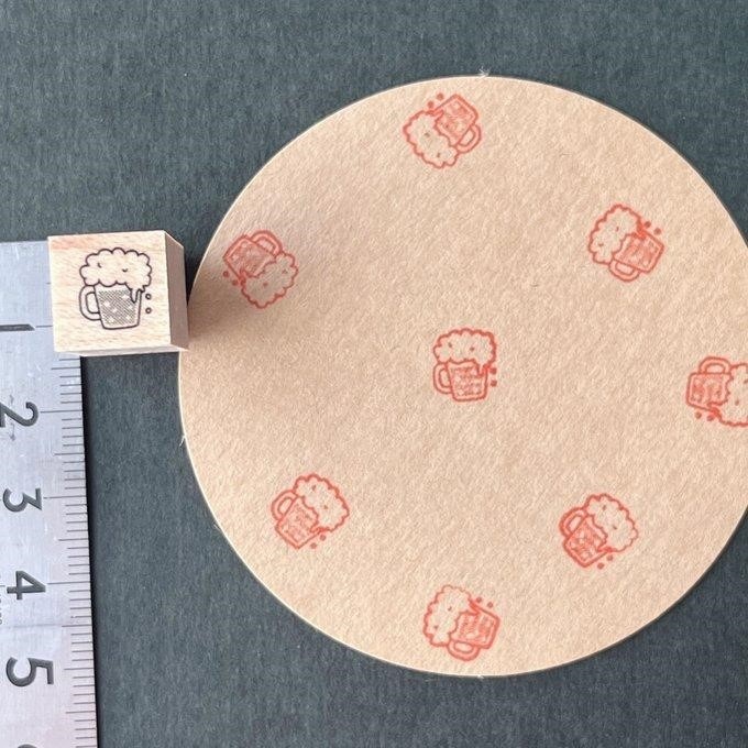 日本YUN．啤酒/愛心/星星 1.2x1.2cm迷你原創櫸木印章