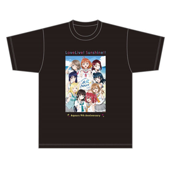 219303 Pbandai 預訂2025/1月 ラブライブ！サンシャイン!! 浦の星女学院購買部 Aqours 9周年 Tシャツ(全4サイズ)