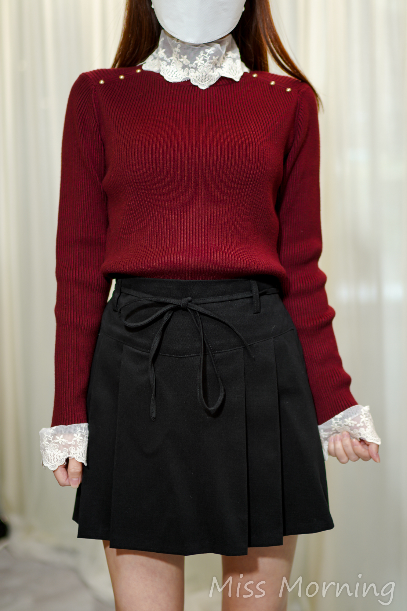 Lace領針織上衣(14236)&英倫風百摺裙(33834)