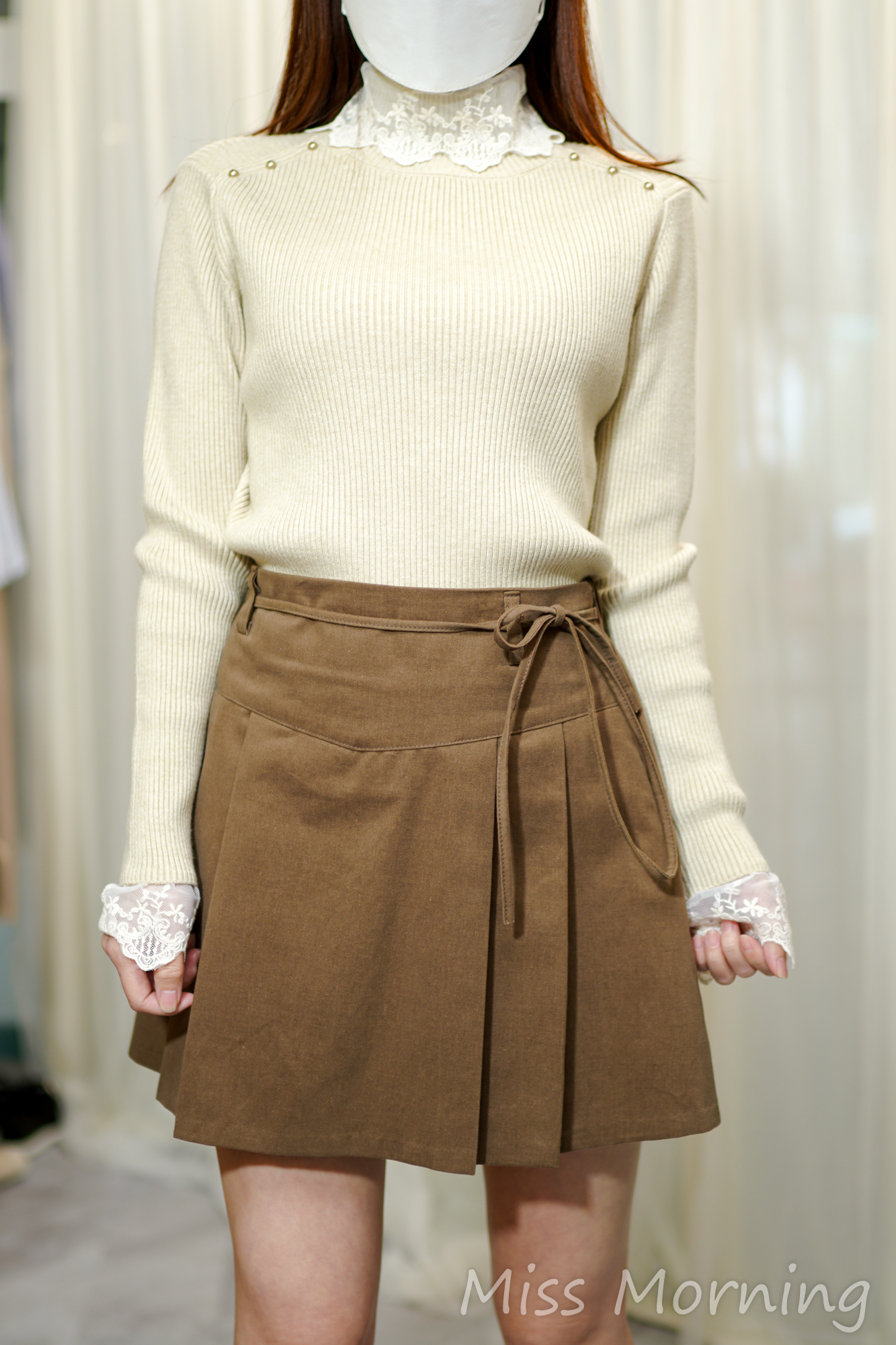 Lace領針織上衣(14236)&英倫風百摺裙(33834)