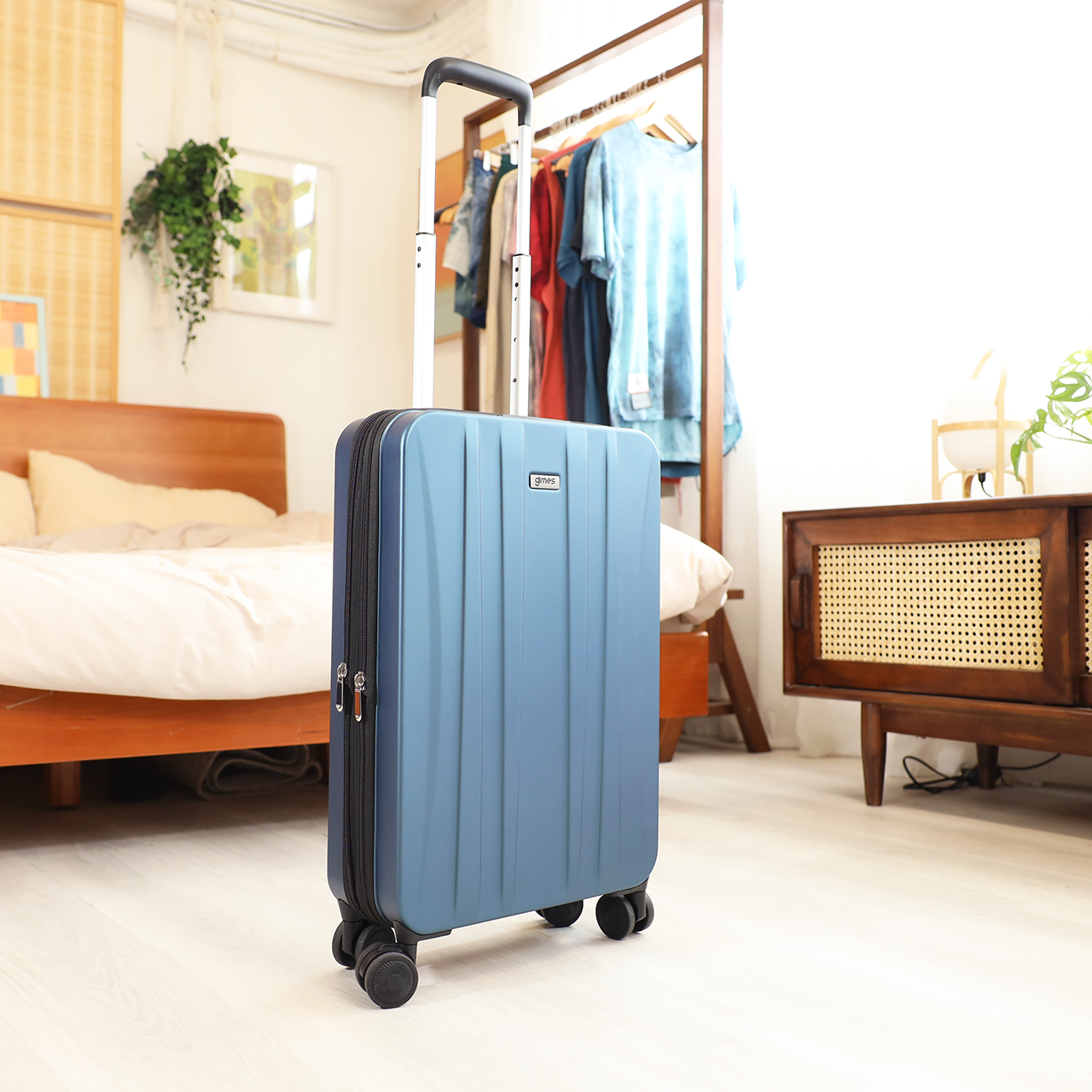 GIMES 三段式 20吋可折疊行李箱 - 藍色