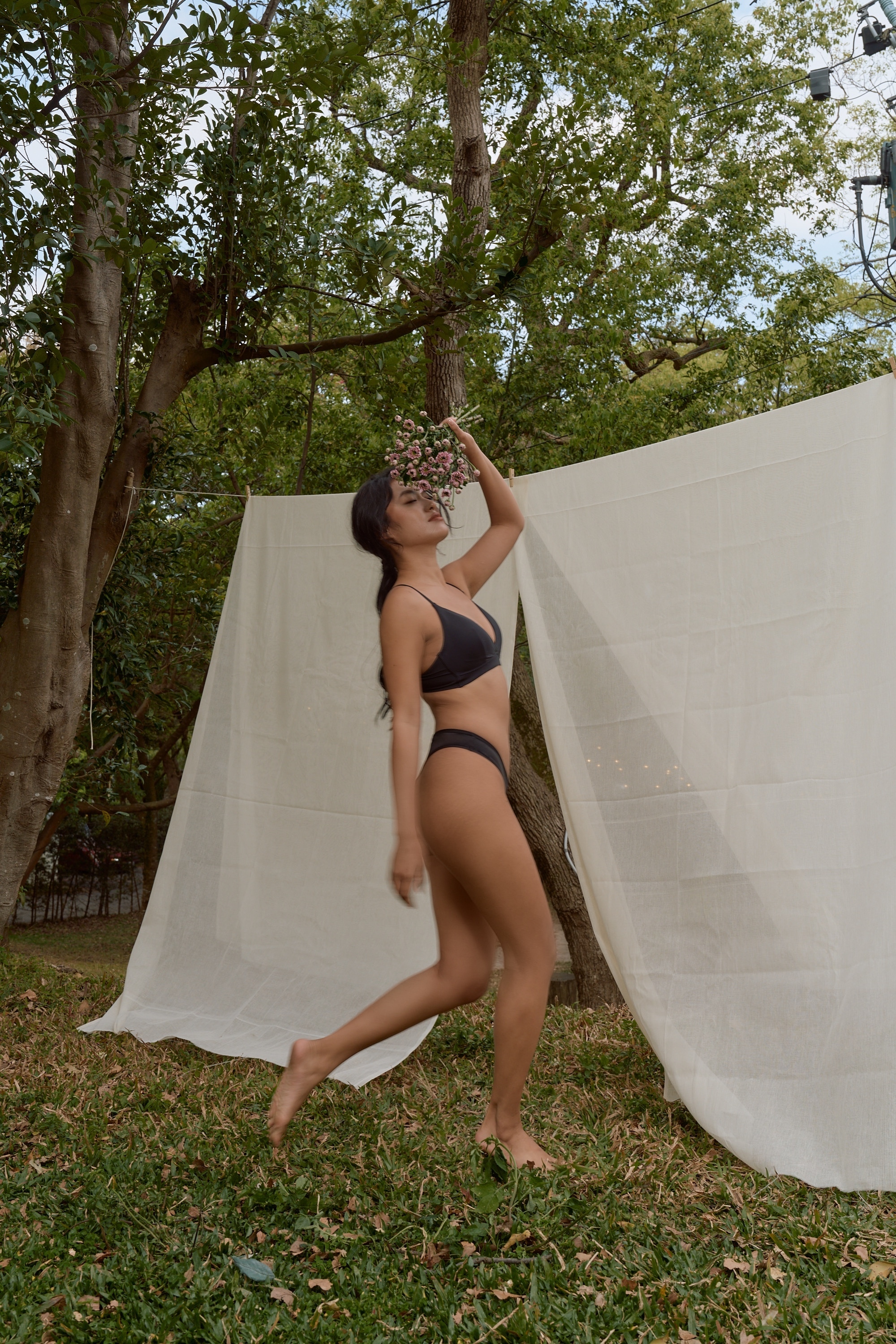 Air smoothies親密保鑣/Meufs訂製柔滑無鋼圈V型抗菌內衣套組〔黑色〕