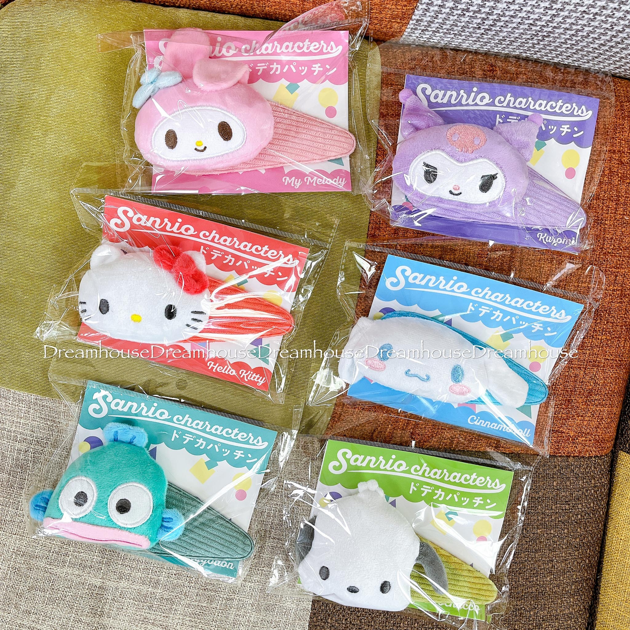 🇯🇵限定發售🇯🇵三麗鷗 凱蒂貓 美樂蒂 酷洛米 大耳狗 帕恰狗 人魚漢頓 立體燈芯絨髮夾 造型彈片夾 髮夾 瀏海夾 髮飾 飾品