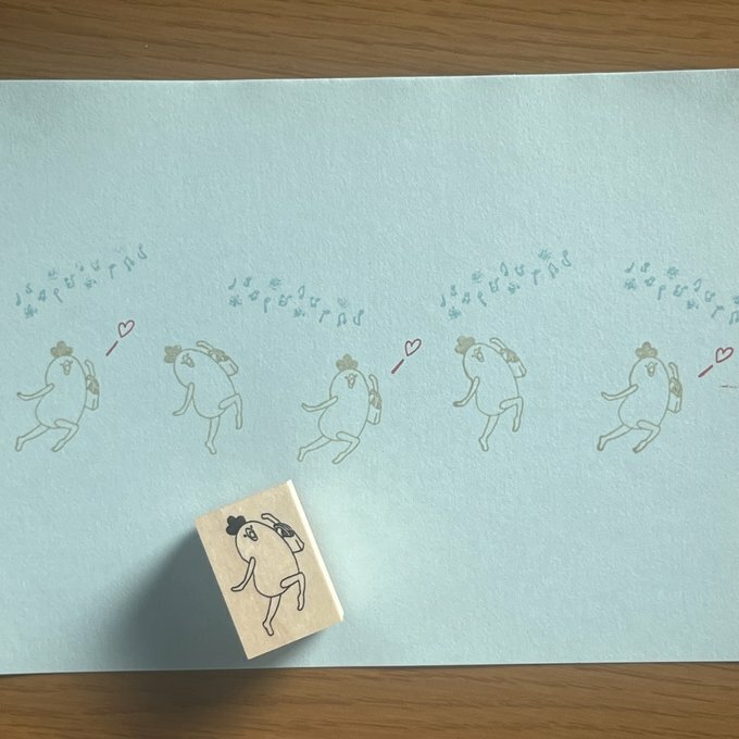 日本YUN．雞媽媽-購物 2x3cm原創櫸木印章