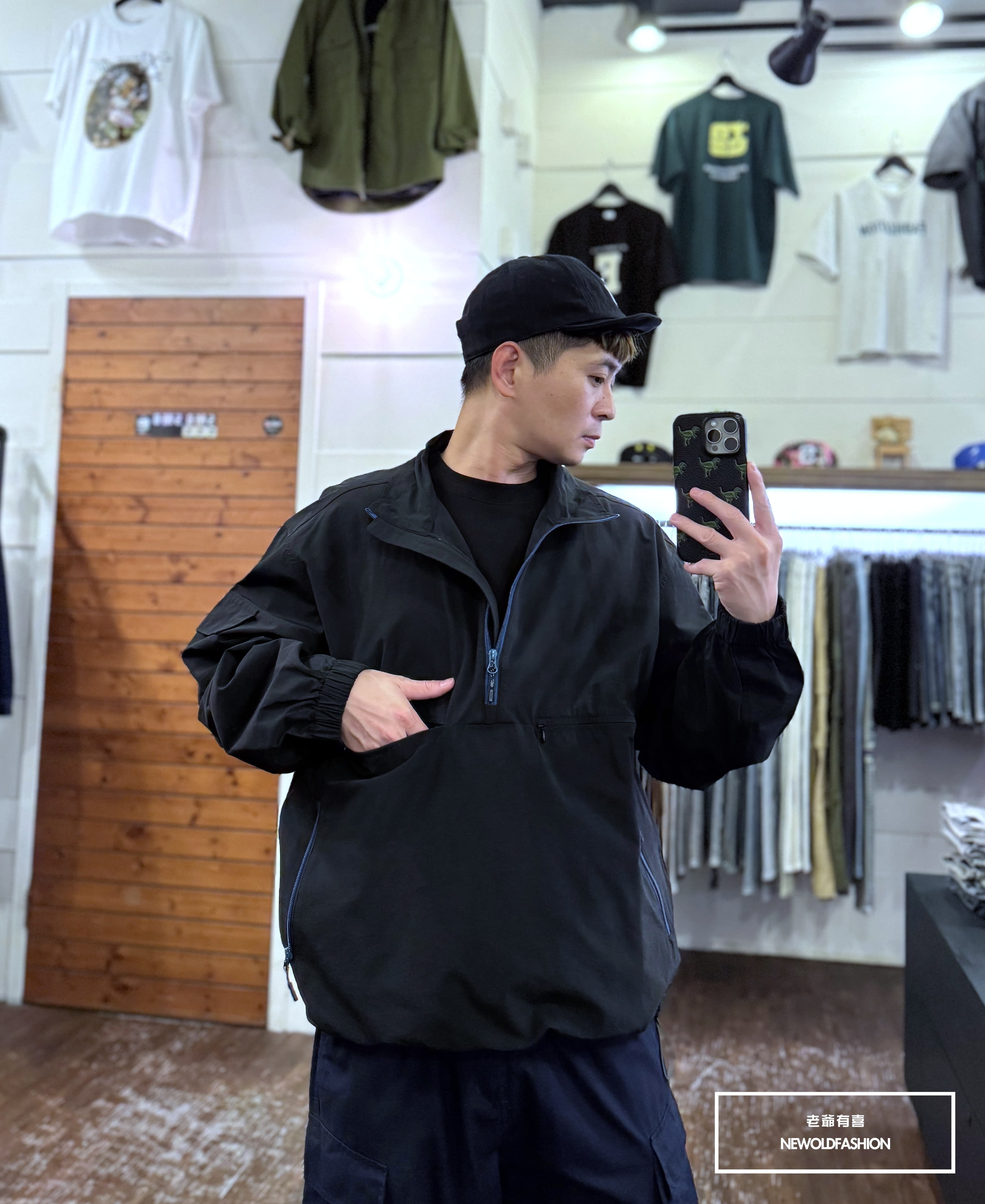 『新品上市』重磅異色拉鏈立領衝鋒外套-黑(NOF2409Y2617)