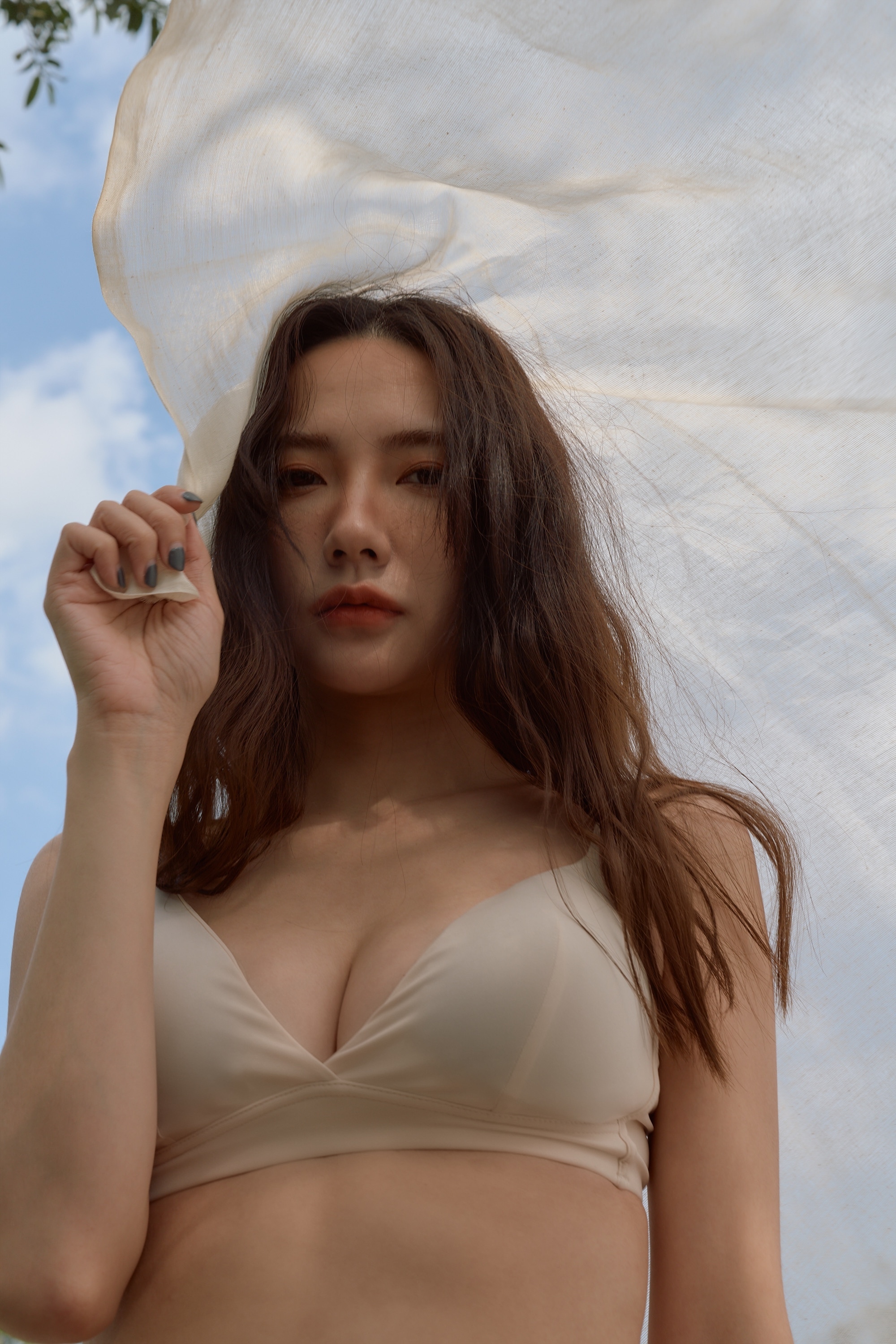 Air smoothies親密保鑣/Meufs訂製柔滑無鋼圈V型抗菌內衣套組〔米白色〕