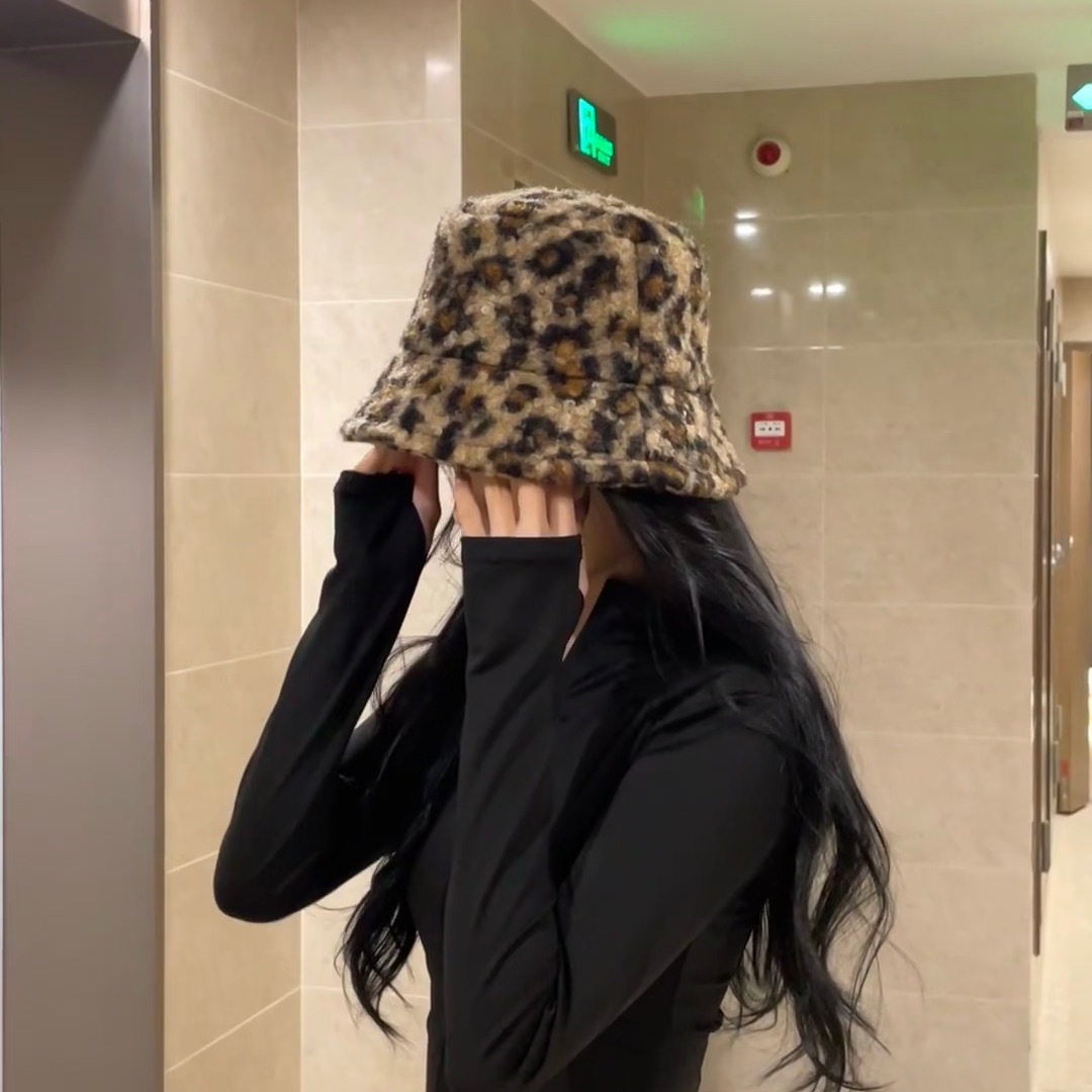 豹紋QQ毛漁夫帽/二色