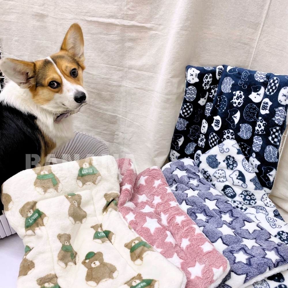 加厚法蘭絨寵物毛毯 貓咪毯子 寵物睡墊 毛毯墊 羊羔絨毯