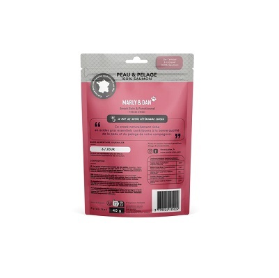 法國Marly&Dan 貓小食 凍乾三文魚粒 Omega-3配方 40g【$100 X 3 包】【可混合其他口味】