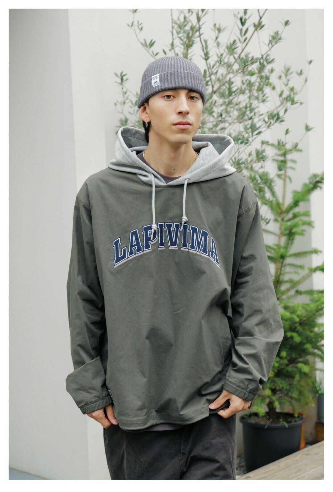 LAPRIMA 連帽拼接長袖上衣