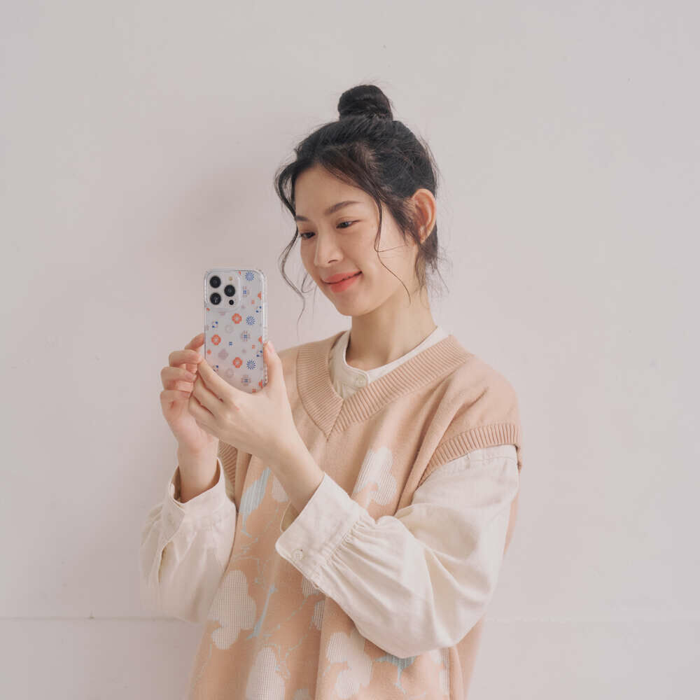 inblooom x The Hood Golden Case/Classic/Coral & Blue