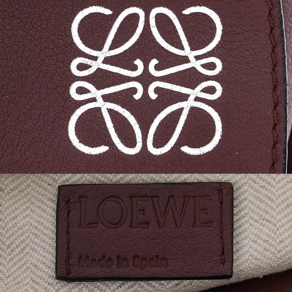 【LOEWE】Puzzle 拼圖粒面小牛皮手提/斜背兩用包(大款)(棕紅色)LO19000015