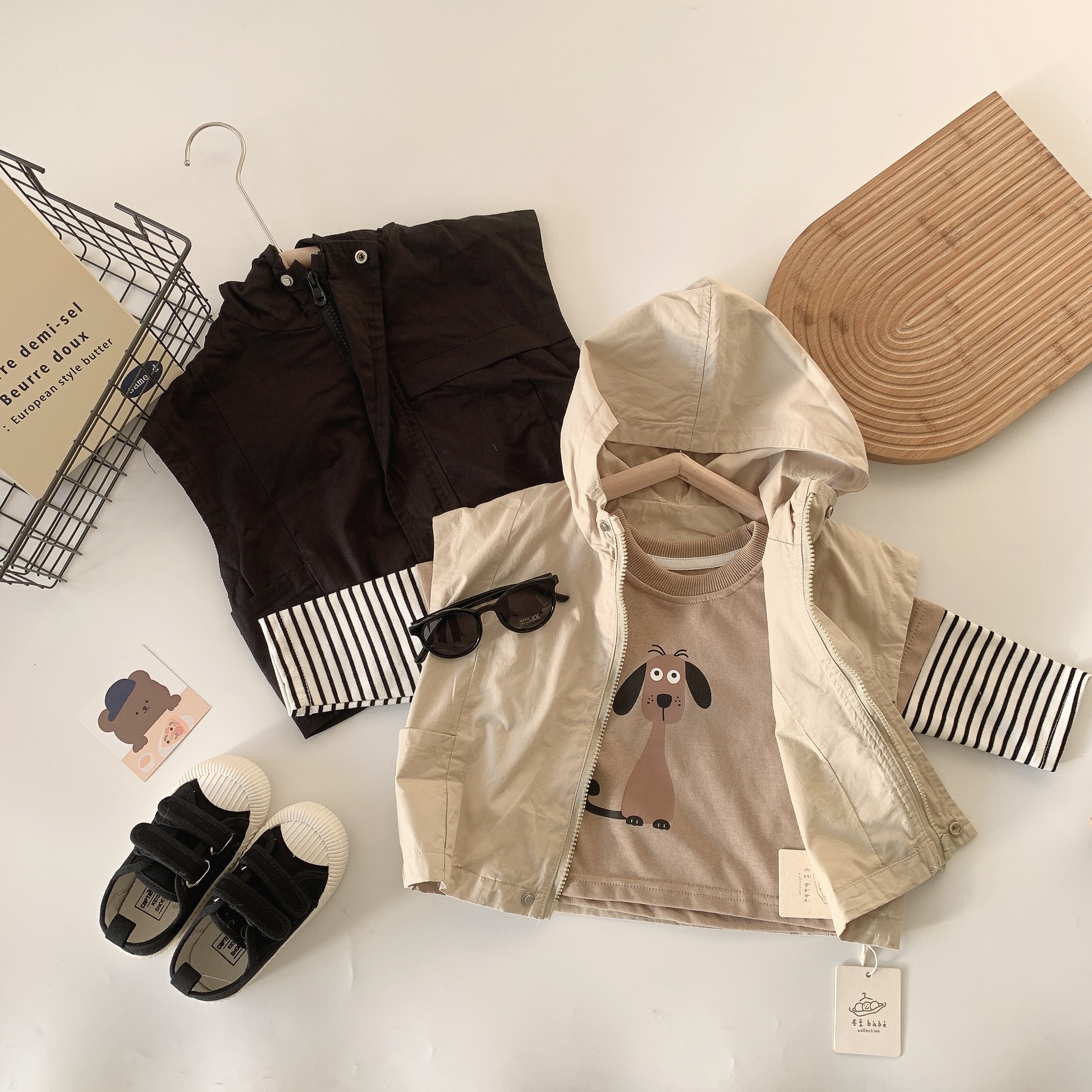 日系連帽拉鏈無袖背心