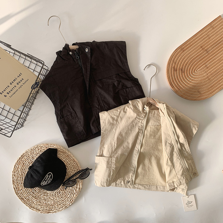 日系連帽拉鏈無袖背心