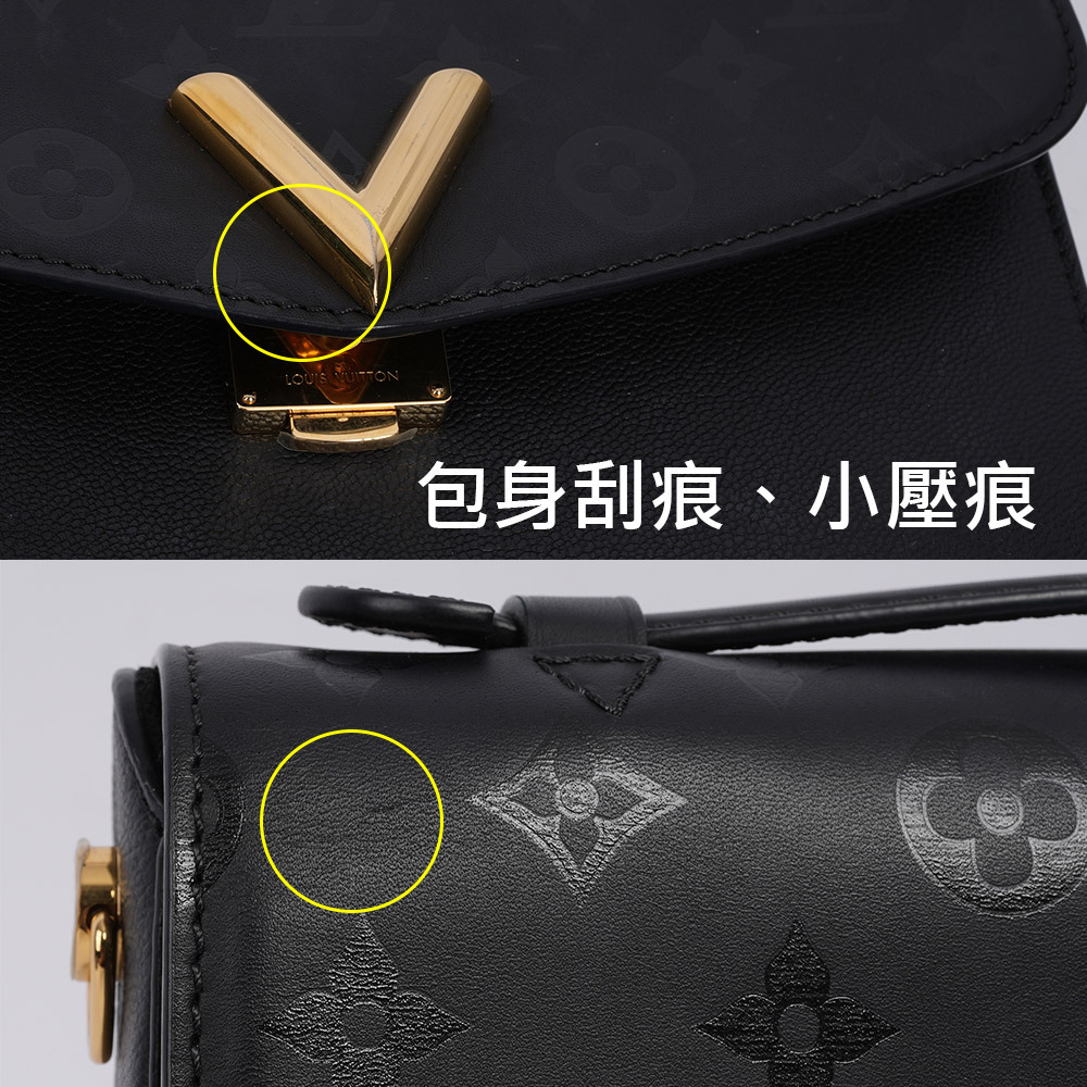 【Louis Vuitton / LV】Very Messenger Monogram 雙皮革二用郵差包(黑色)M53382