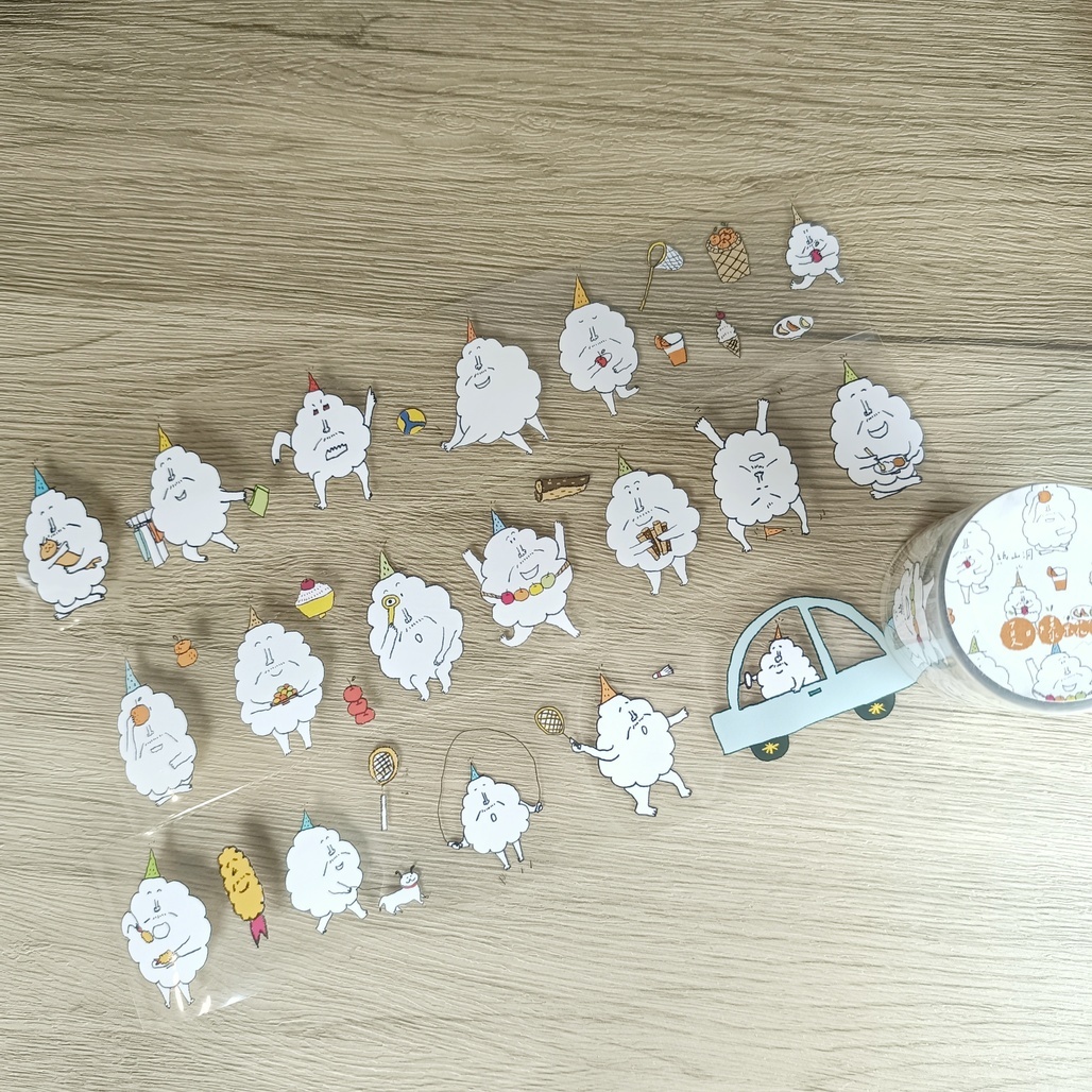 紙山洞．夏日爆米花爺爺 5cm亮面PET膠帶 <整捲/分裝>