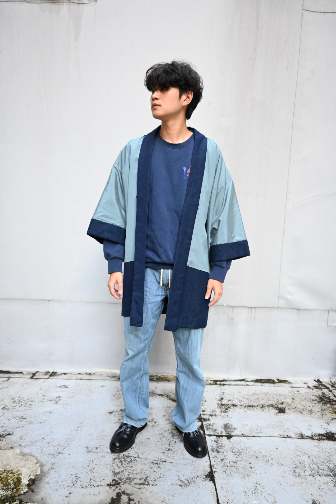 Vintage Japan Haori Jacket *Ships and landscapes