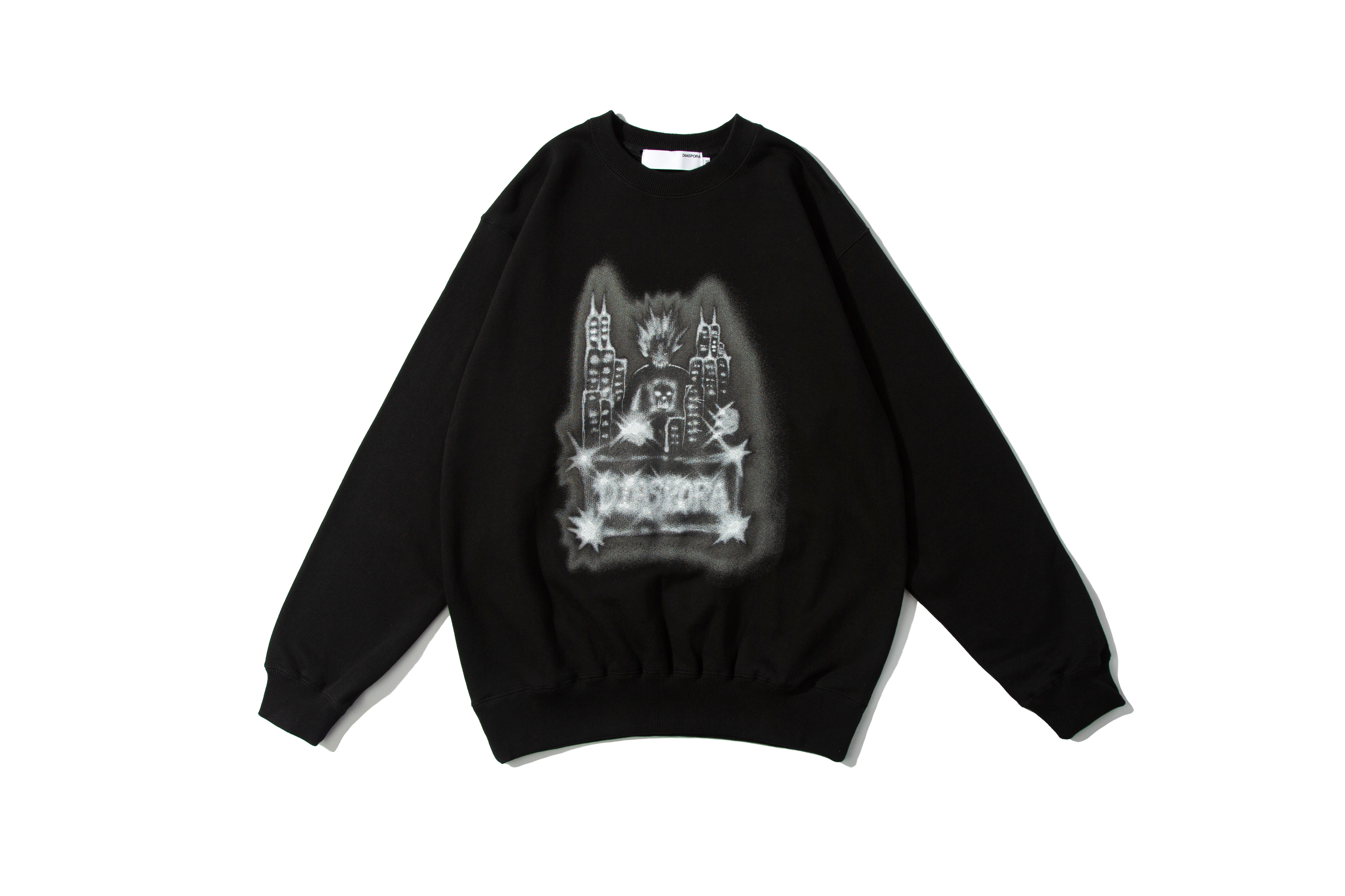 DIASPORA SKATEBOARDS "Spiky Boy Crewneck Sweatshirt " (Black)
