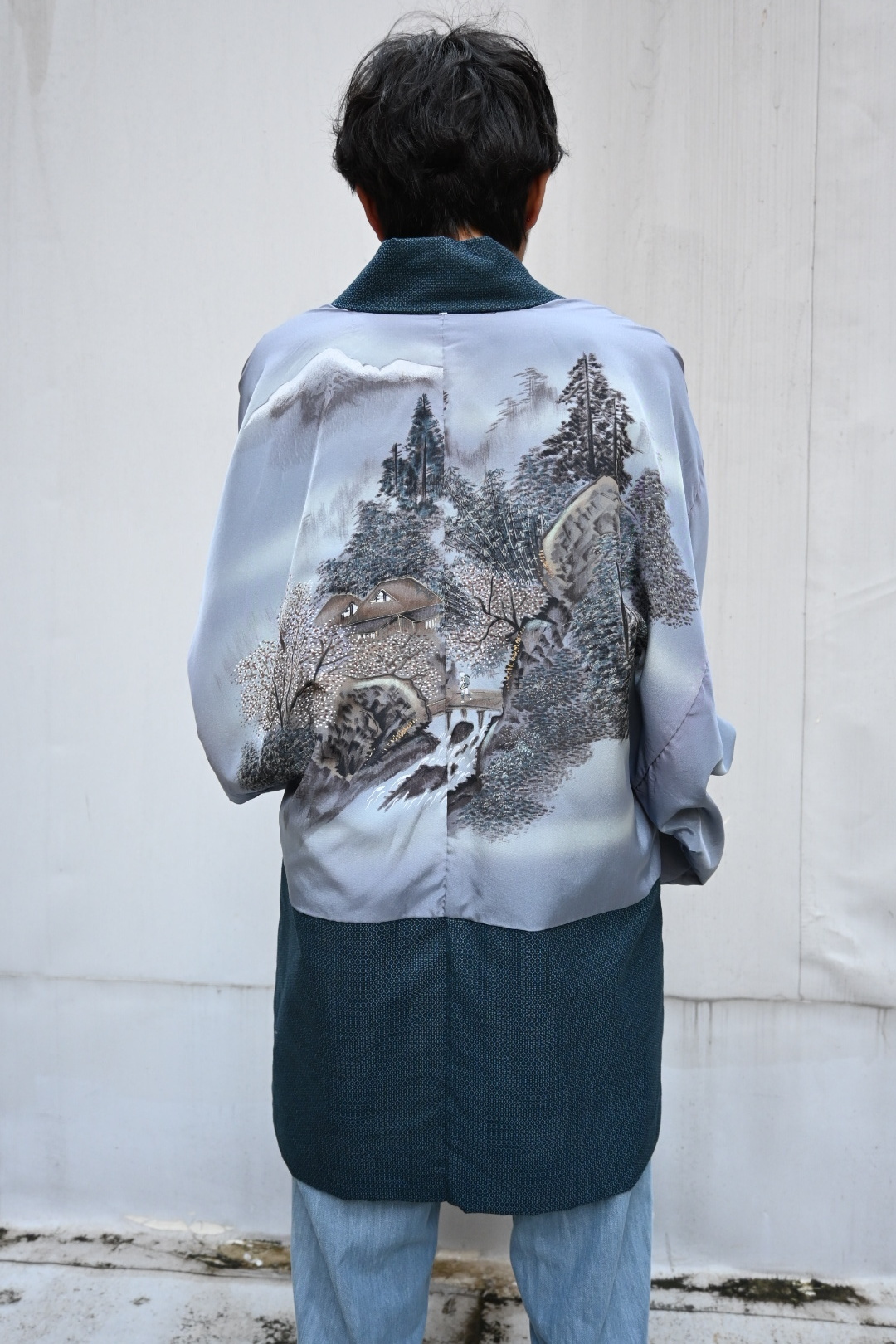Vintage Japan Haori Jacket *Scenery Print