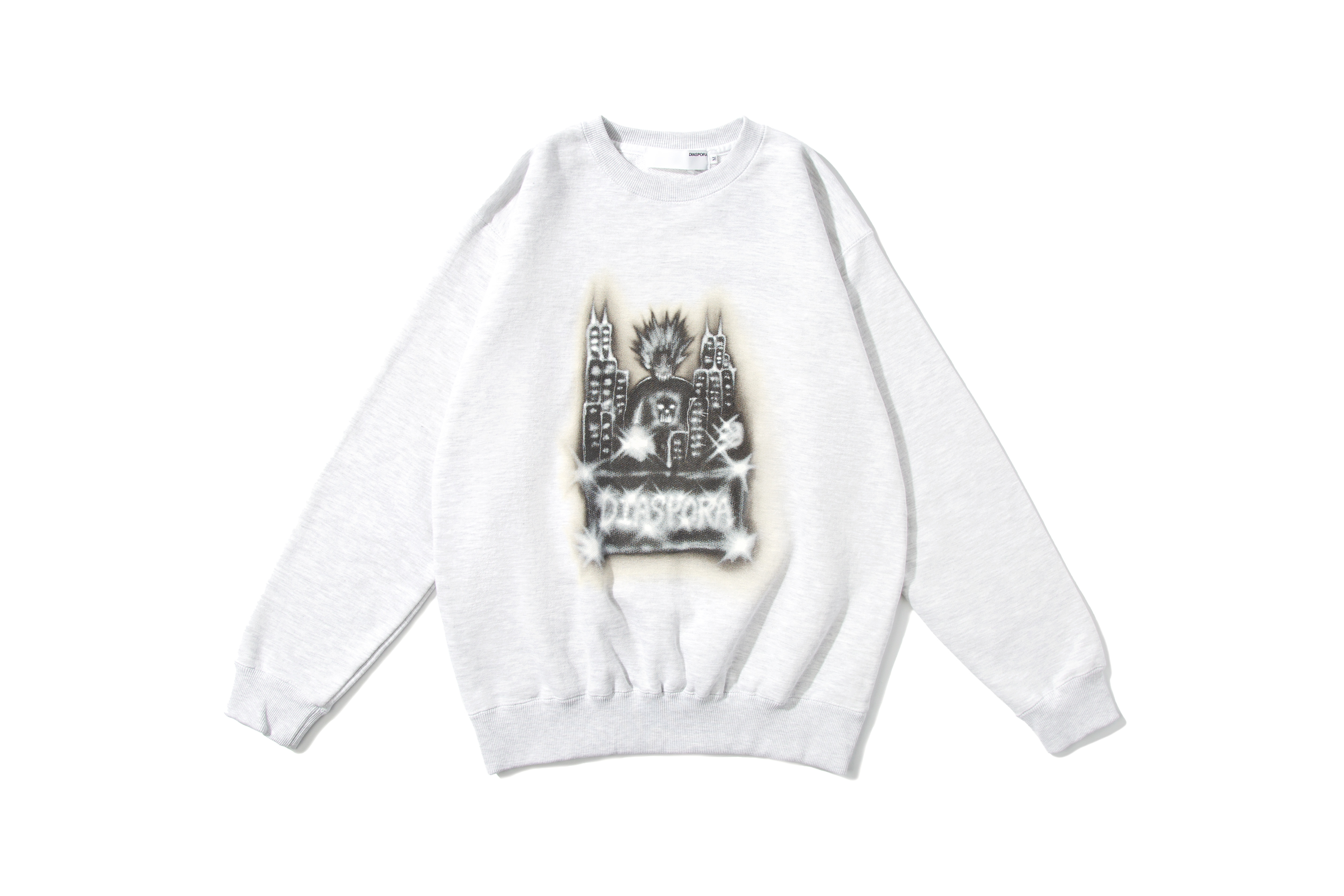 DIASPORA SKATEBOARDS "Spiky Boy Crewneck Sweatshirt " (Ash)